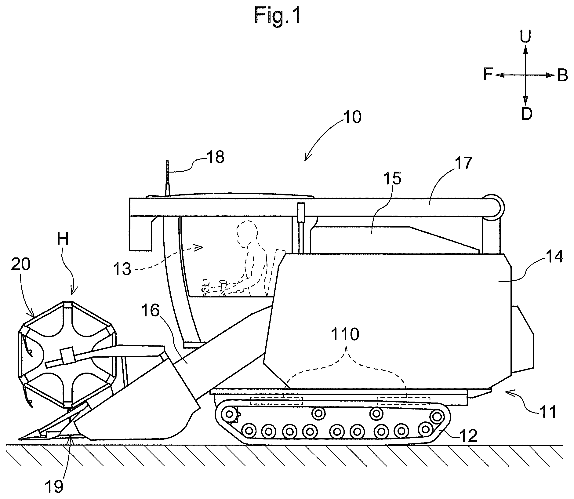 Patent US12324370 Figure 1 – Harvester, surrounding condition detection system, surrounding condition detection program, recording medium recording the surrounding condition detection program and surrounding condition detection method