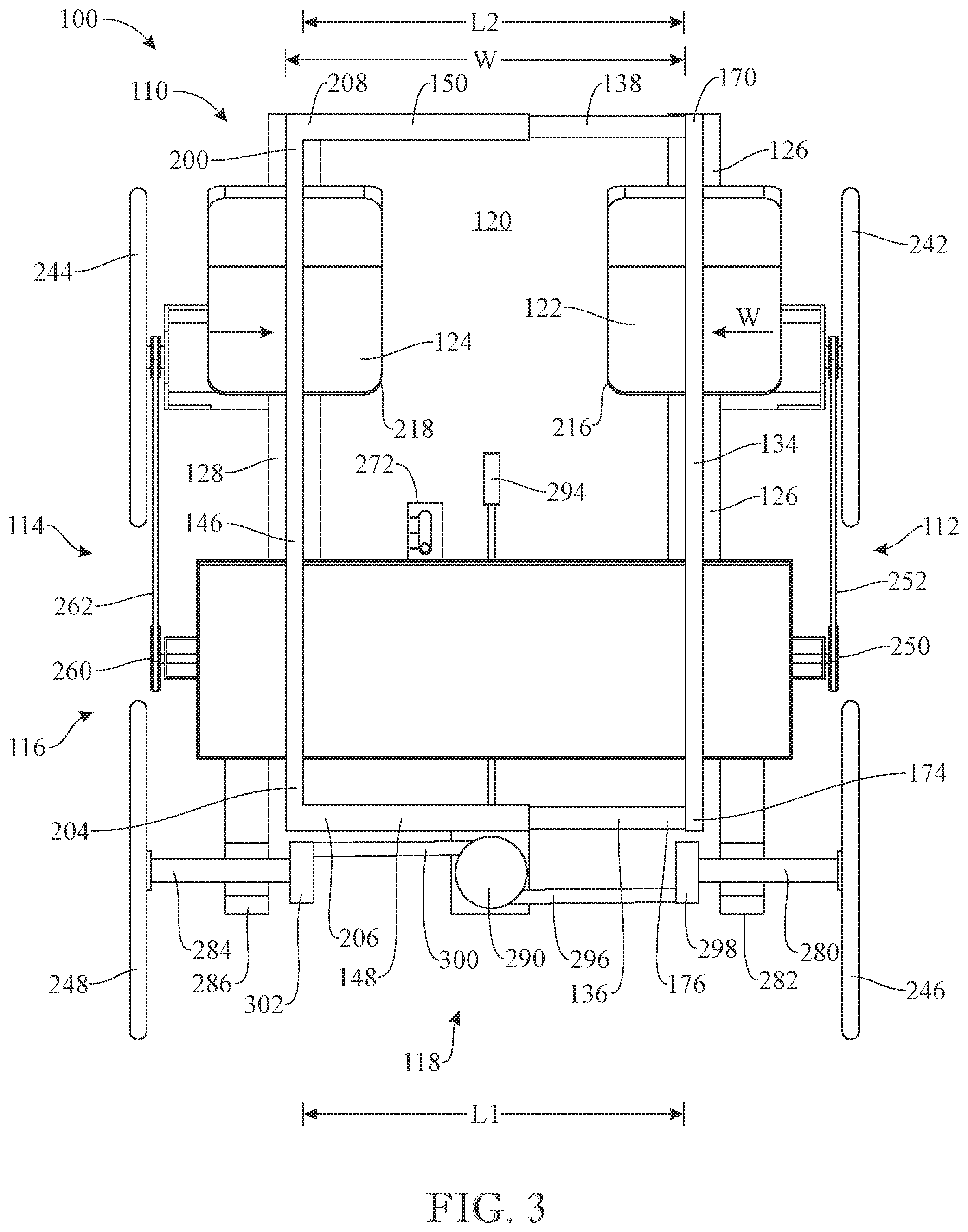Patent US12324375 Figure 3 – Width adjustable harvesting apparatus and machine