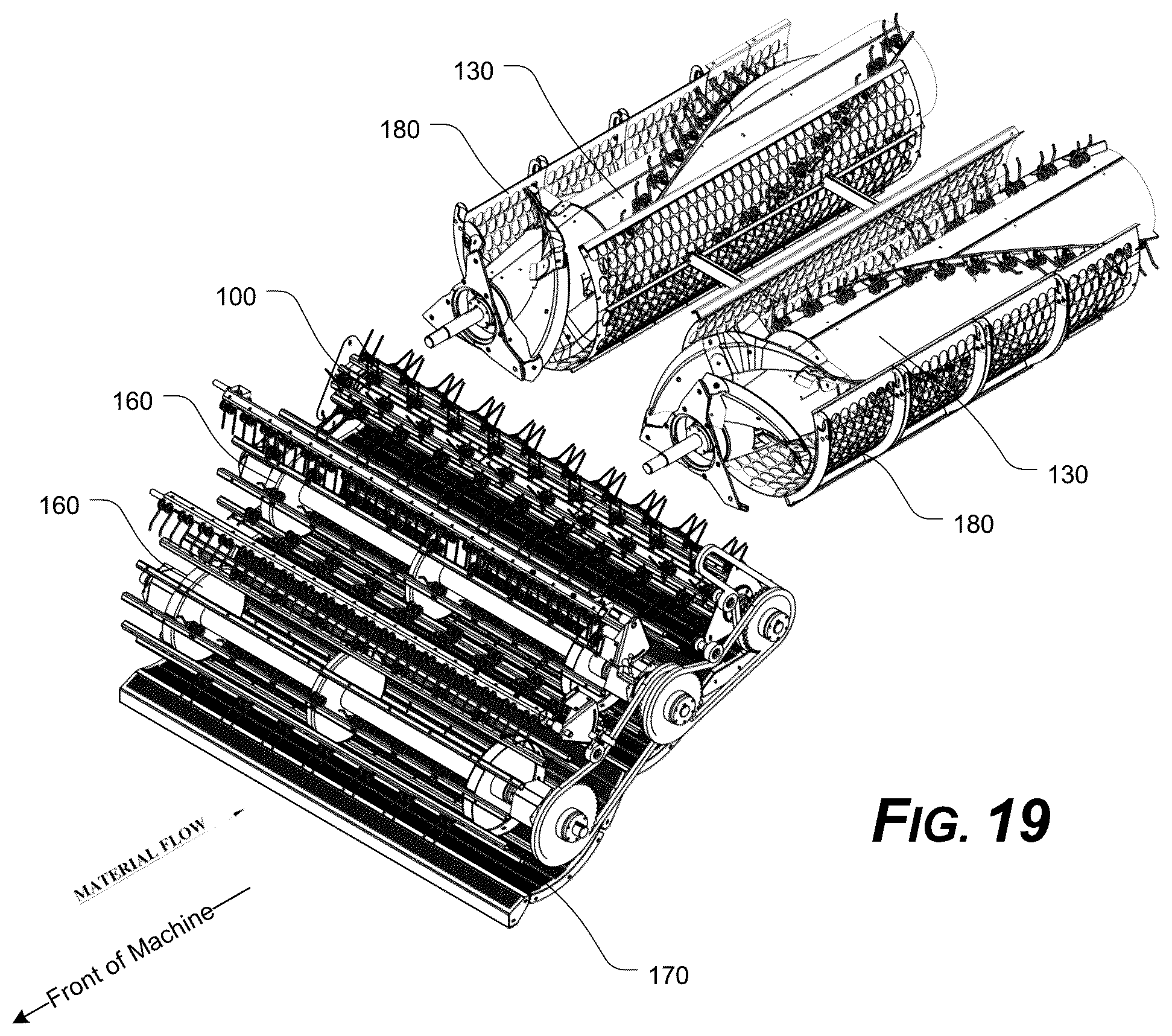 Patent US12324376 Figure 13 – Threshing/separating device having tined accelerator and/or axial rotor system