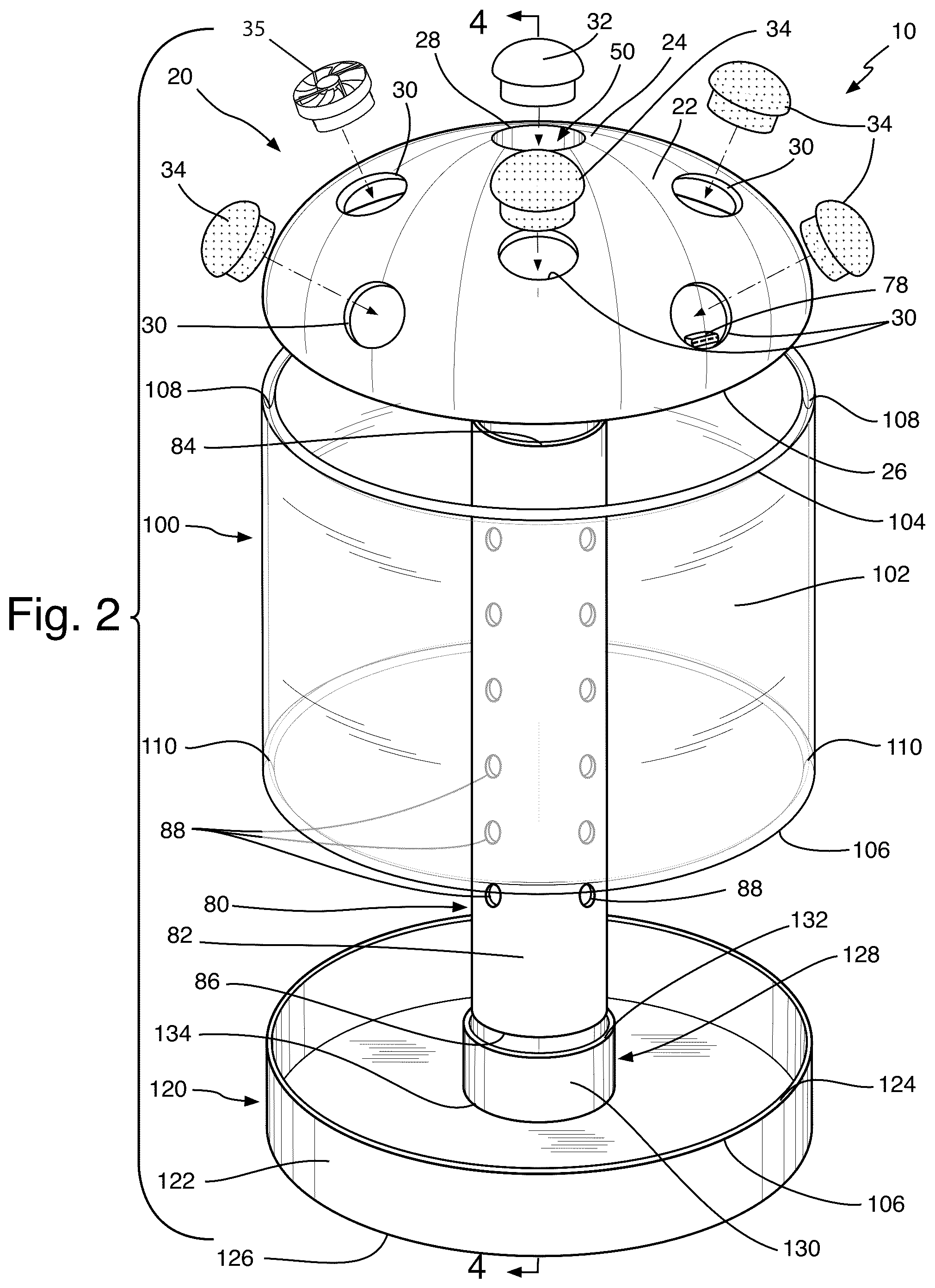 Patent US12324377 Figure 2 – Mushroom grow assembly