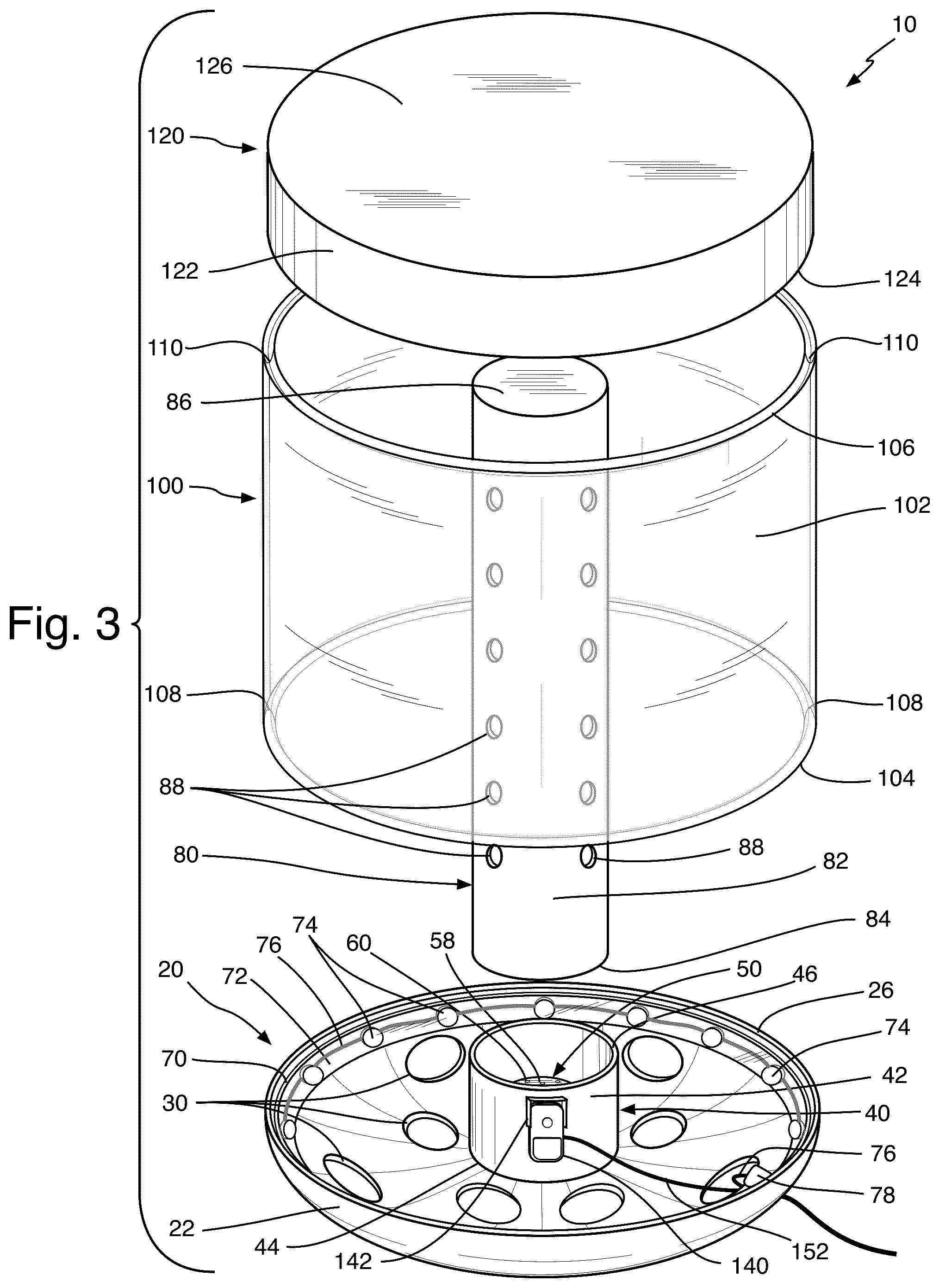Patent US12324377 Figure 3 – Mushroom grow assembly