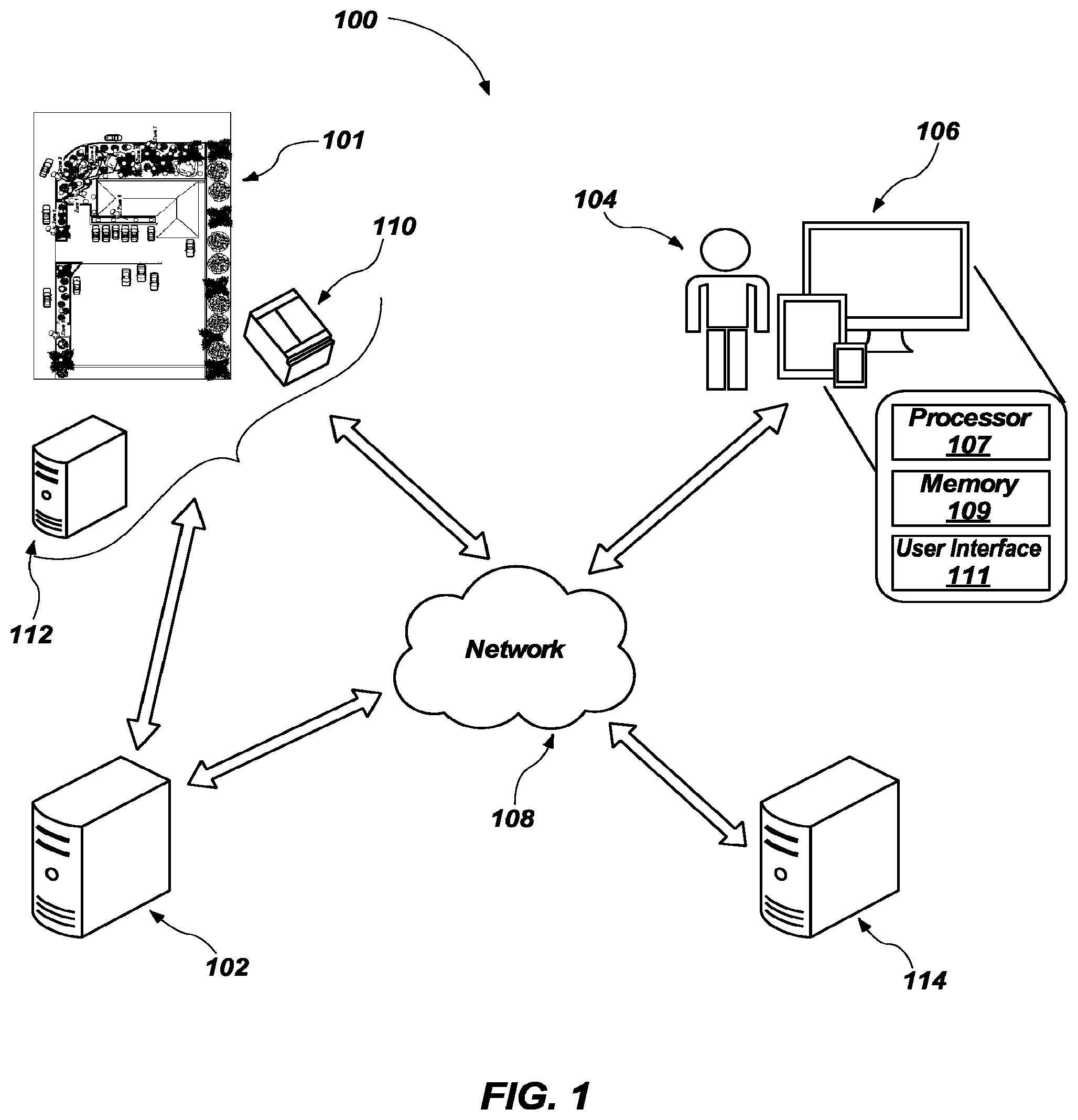 Patent US12324381 Figure 1 – Irrigation system map integration