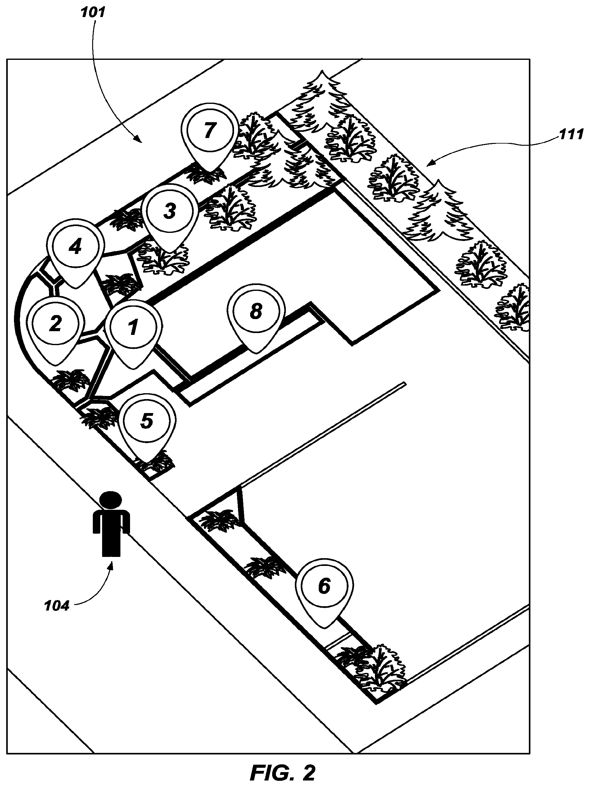 Patent US12324381 Figure 2 – Irrigation system map integration
