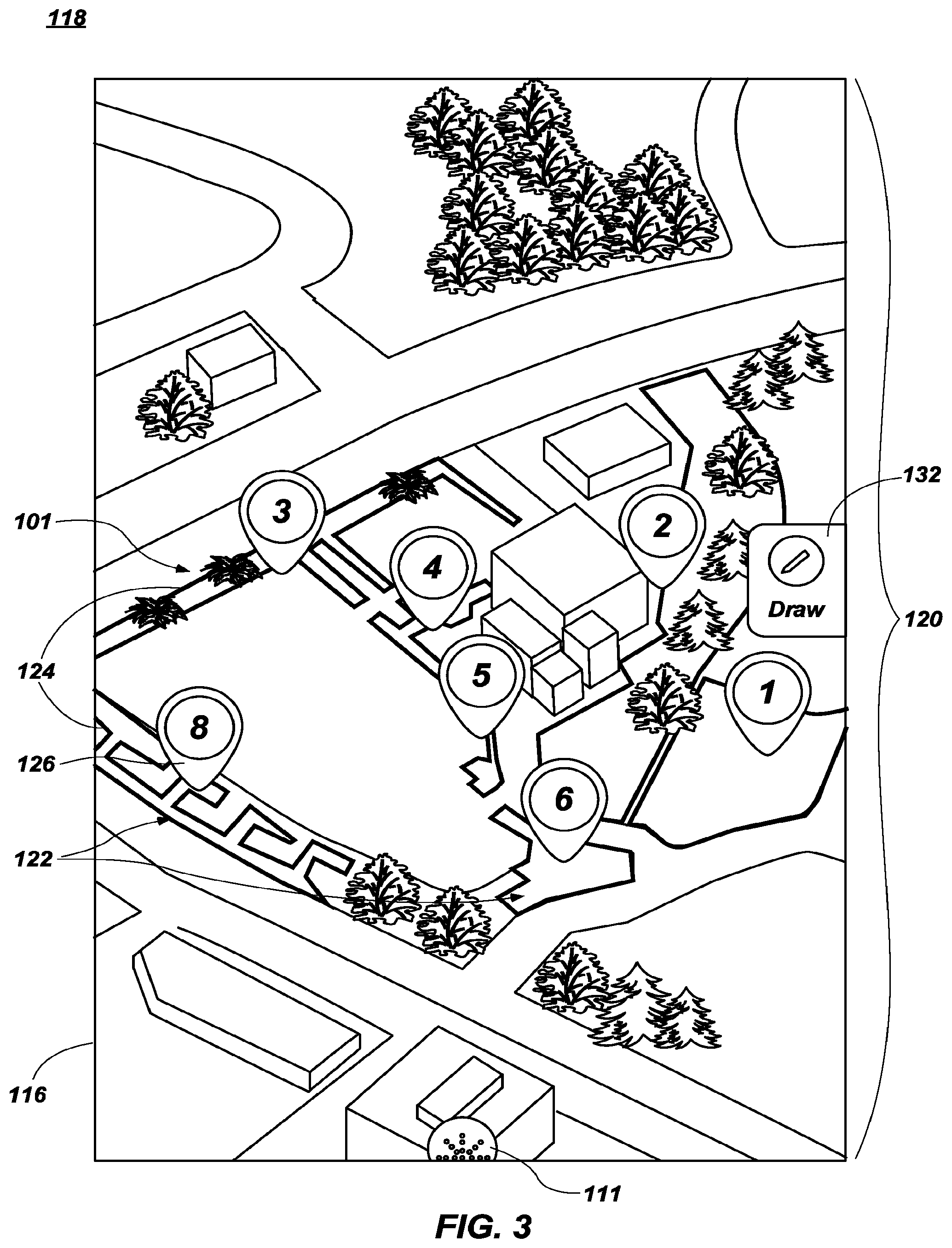 Patent US12324381 Figure 3 – Irrigation system map integration