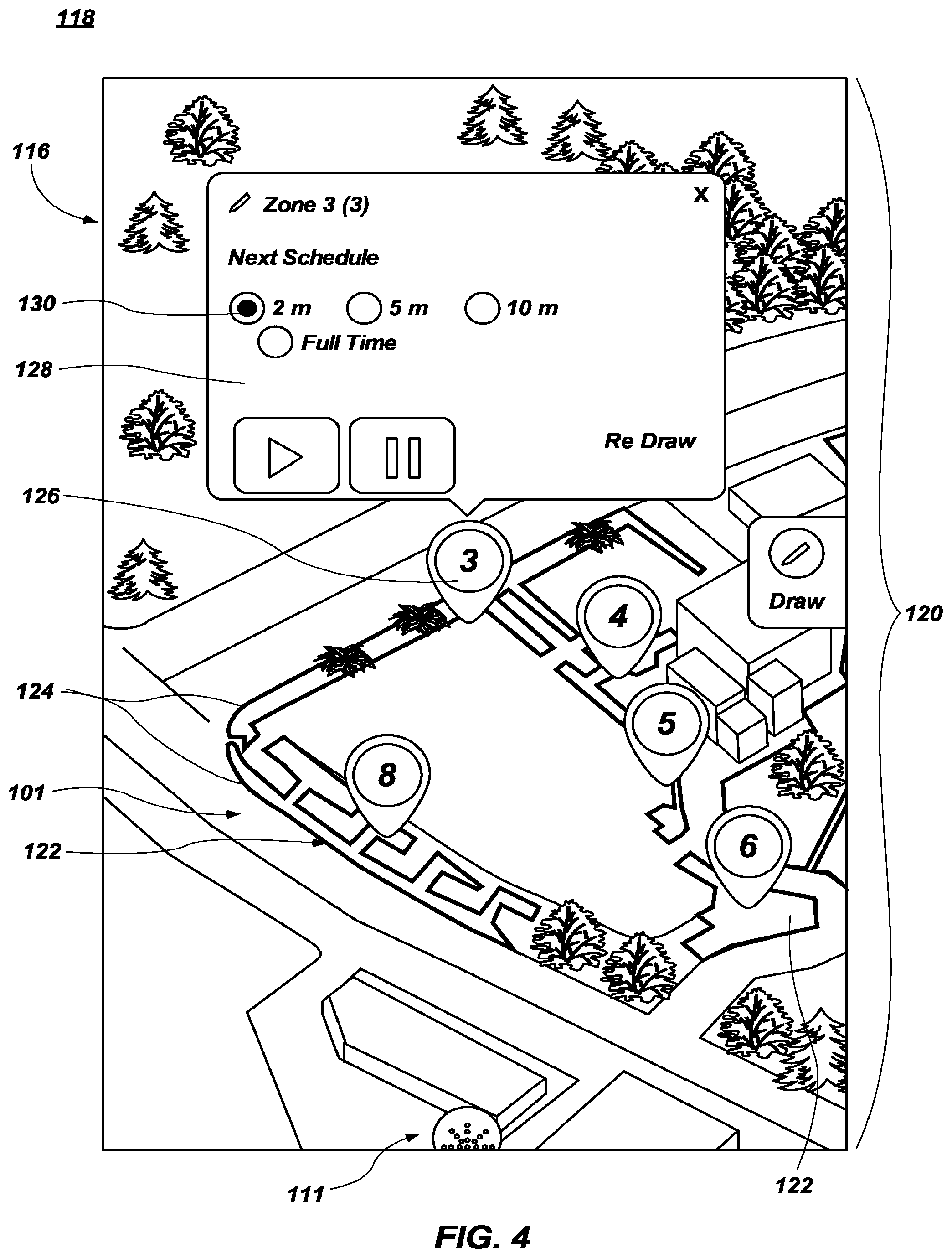 Patent US12324381 Figure 4 – Irrigation system map integration