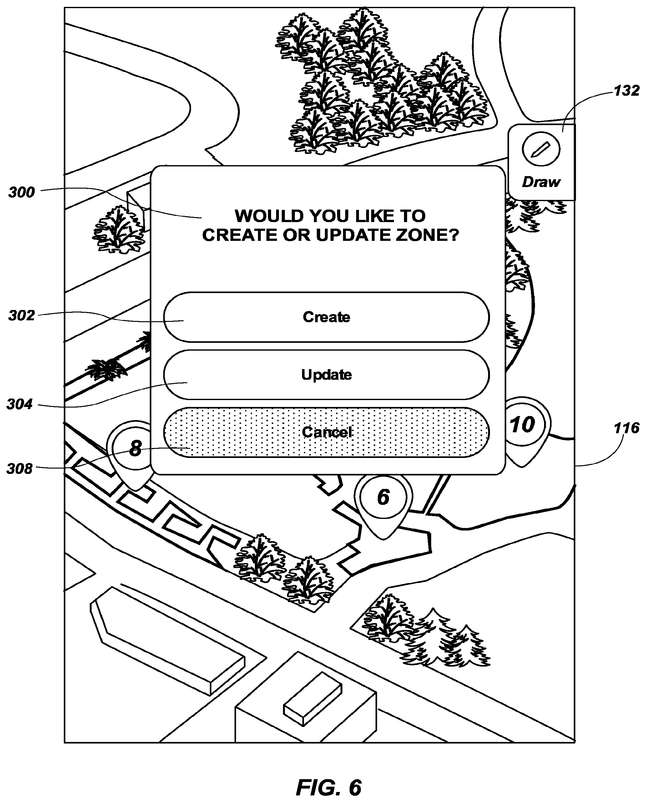 Patent US12324381 Figure 6 – Irrigation system map integration