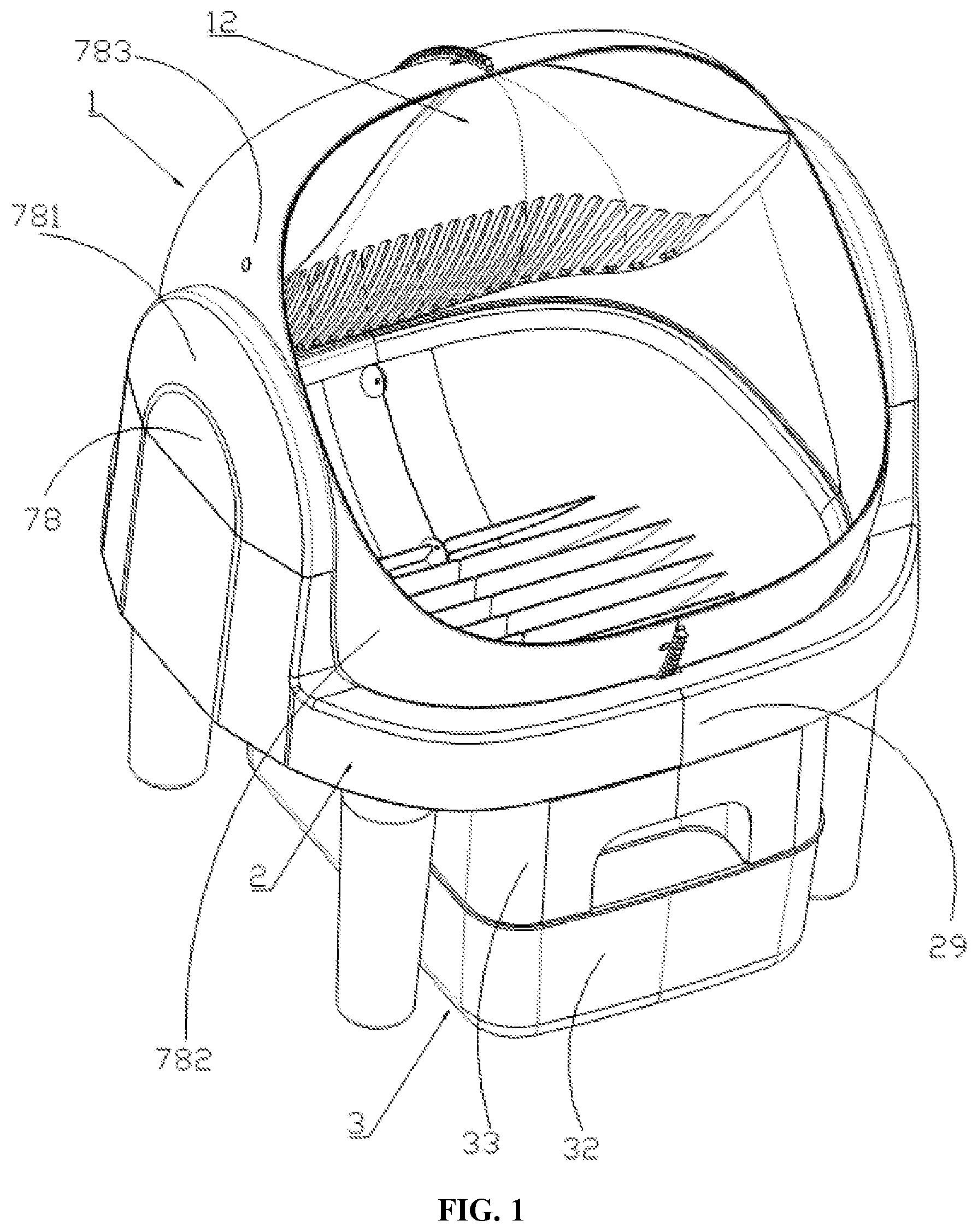 Patent US12324407 Figure 1 – Pet toilet
