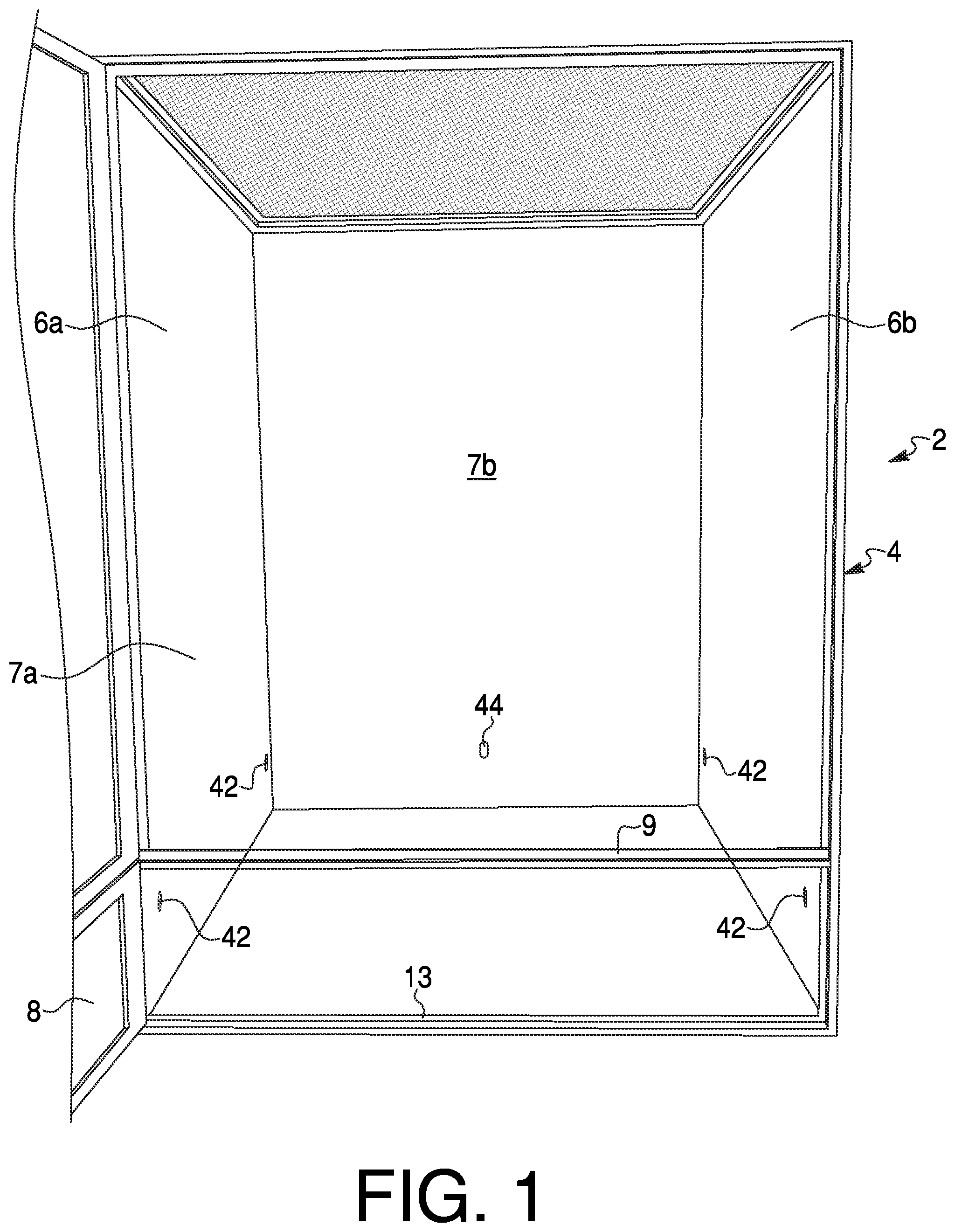 Patent US12324409 Figure 1 – Terrarium with a catch tray, interior catch tray, methods of use and methods of assembly