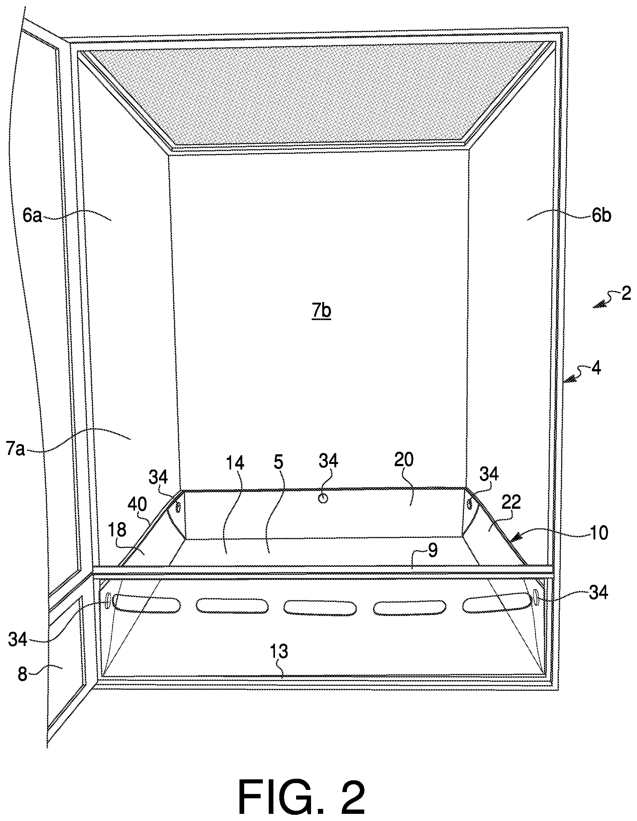Patent US12324409 Figure 2 – Terrarium with a catch tray, interior catch tray, methods of use and methods of assembly