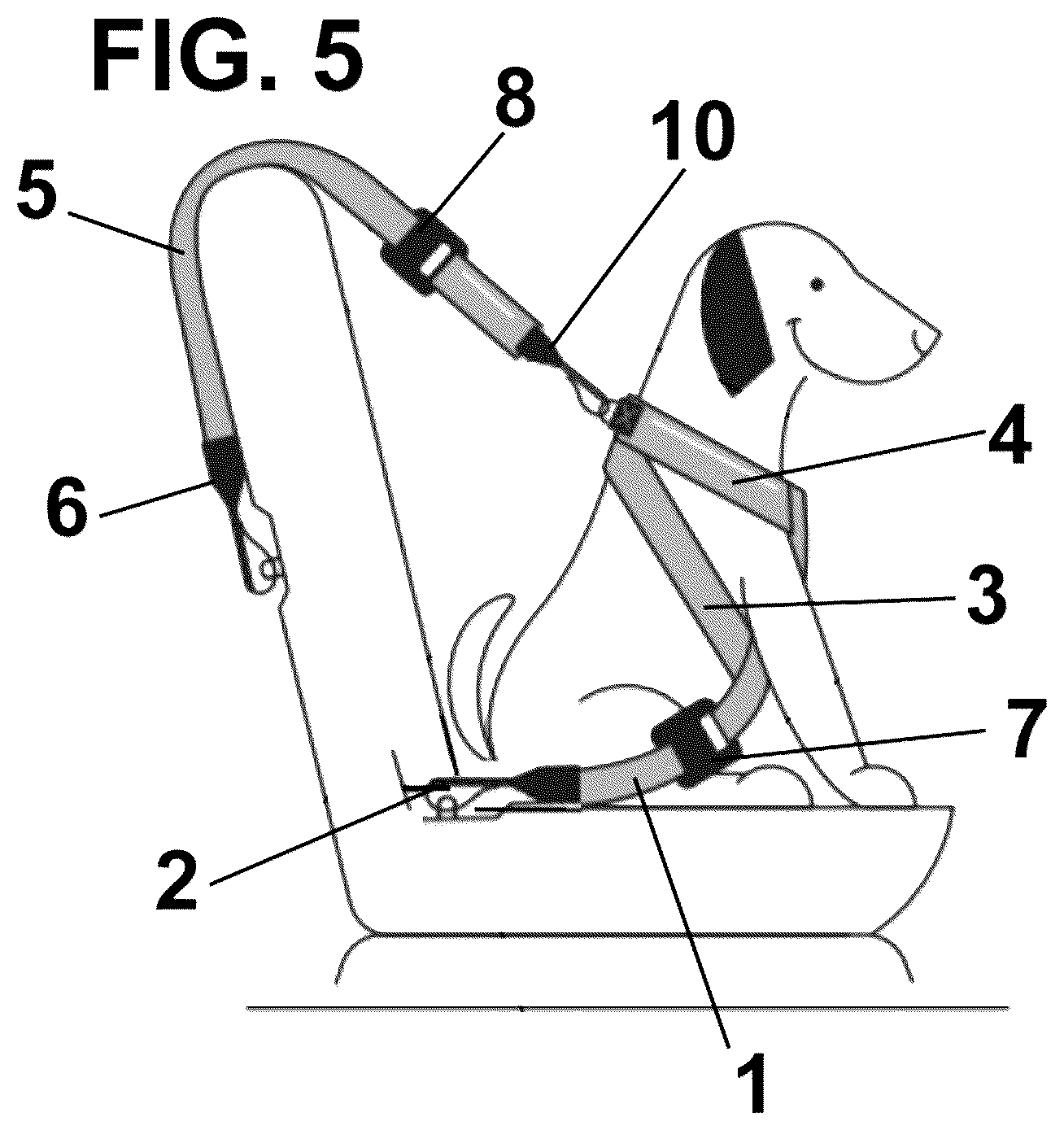 Patent US12324410 Figure 3 – Pet security device for vehicles