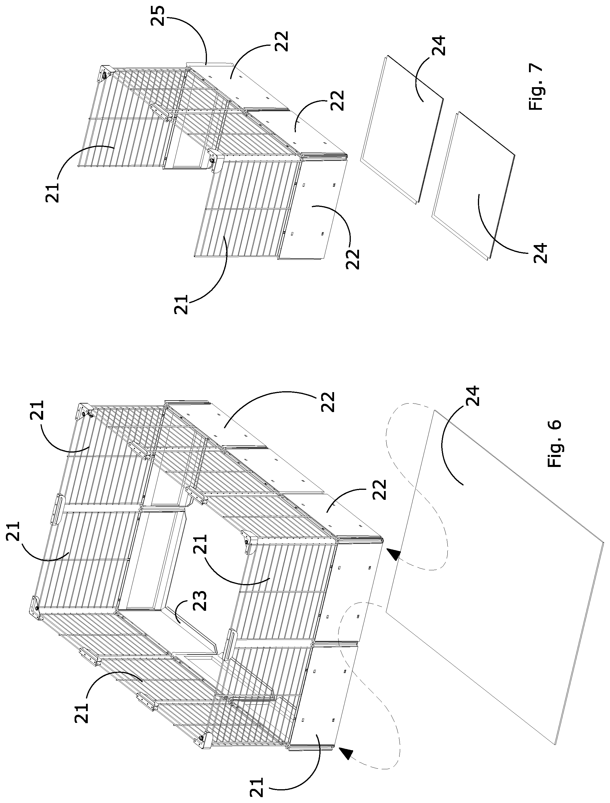 Patent US12324411 Figure 3 – Modular frame expandable to form a pet's cage
