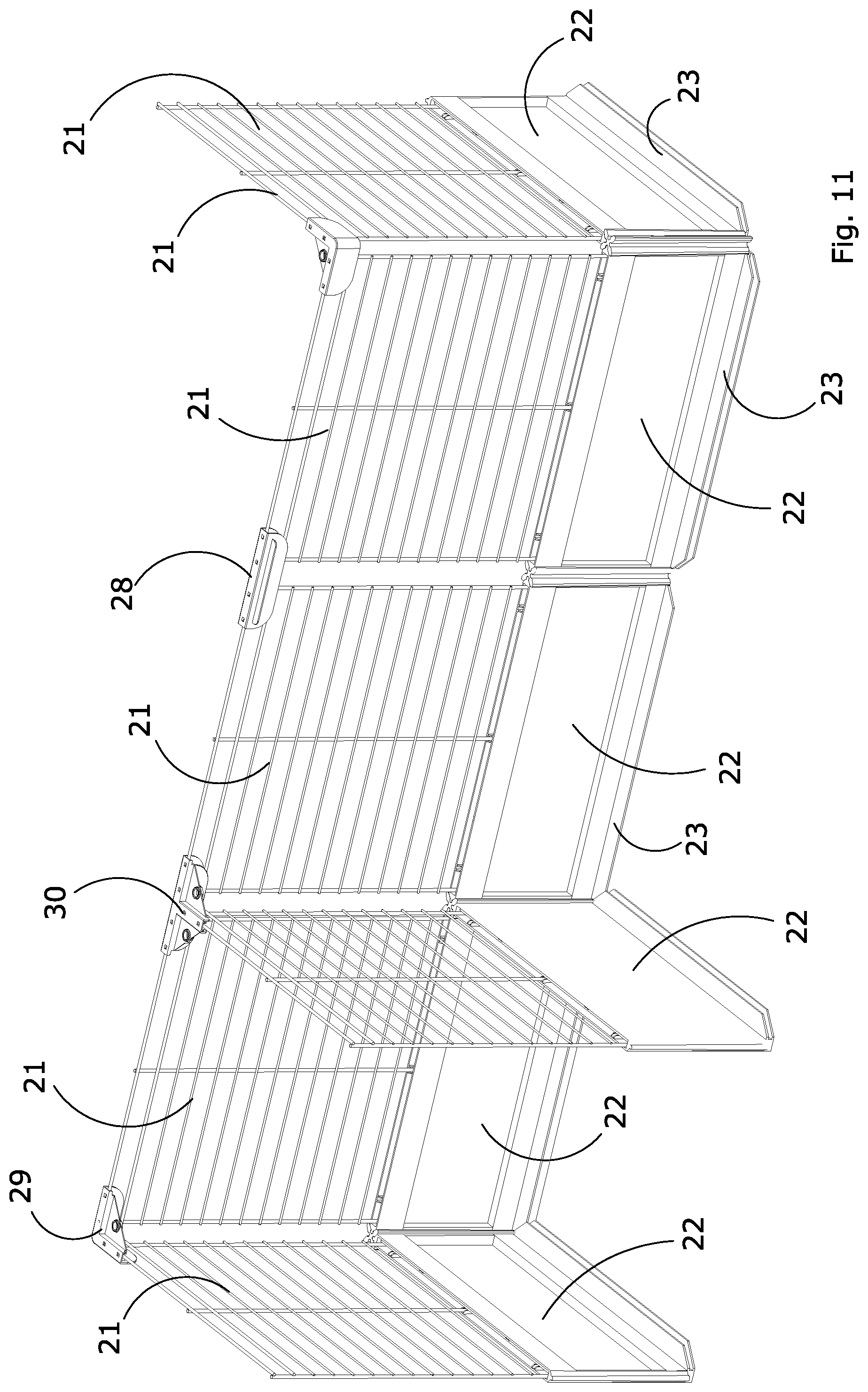 Patent US12324411 Figure 5 – Modular frame expandable to form a pet's cage