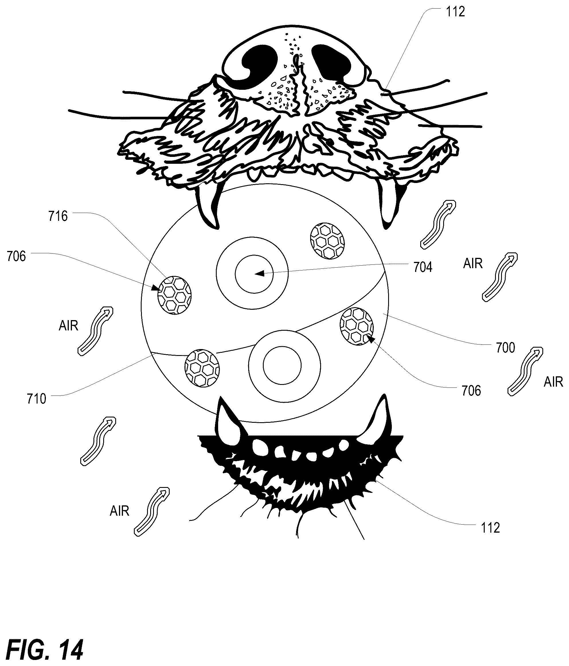 Patent US12324414 Figure 8 – Breathing support pet toy and method of use