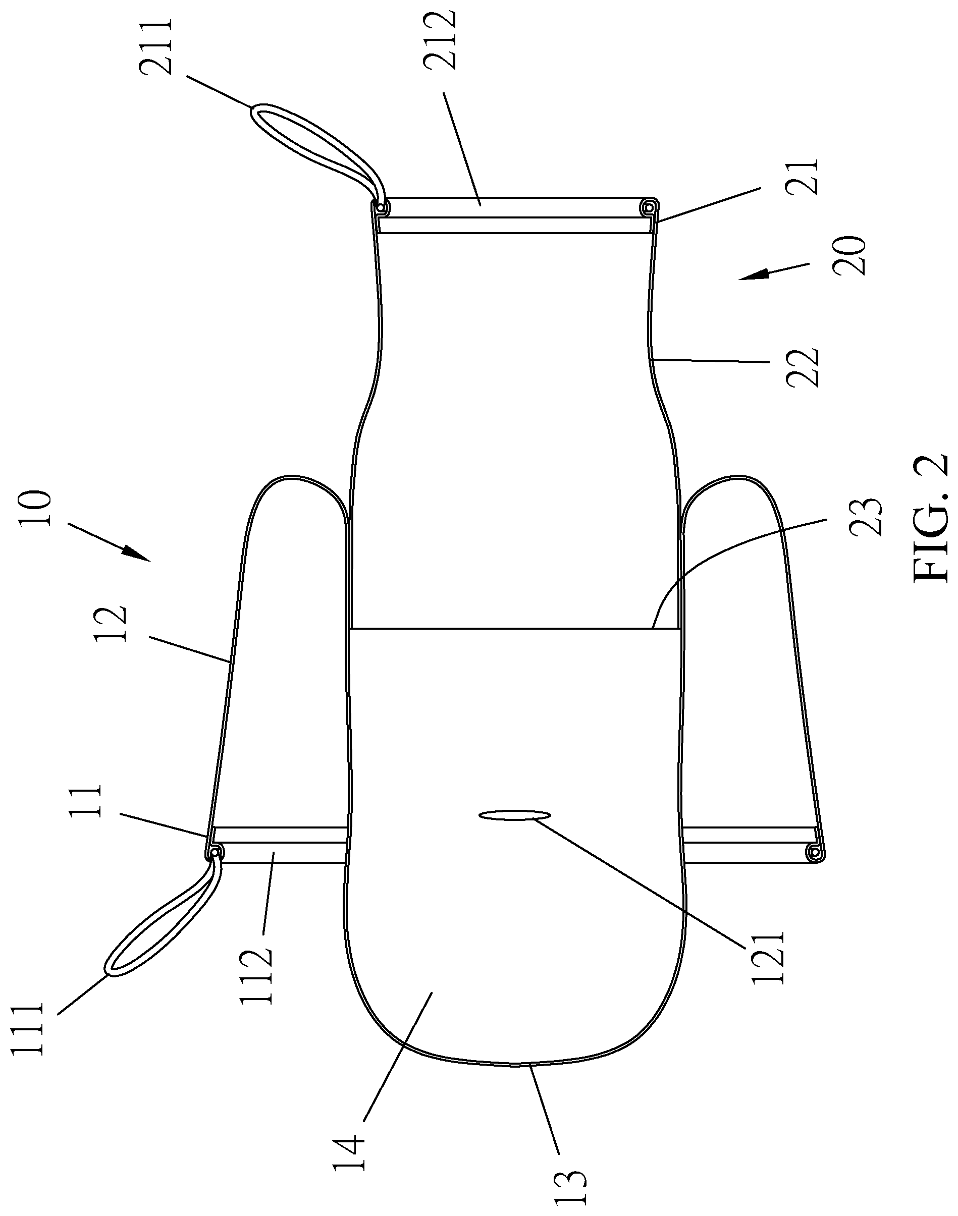 Patent US12324417 Figure 2 – Pet restraint bag