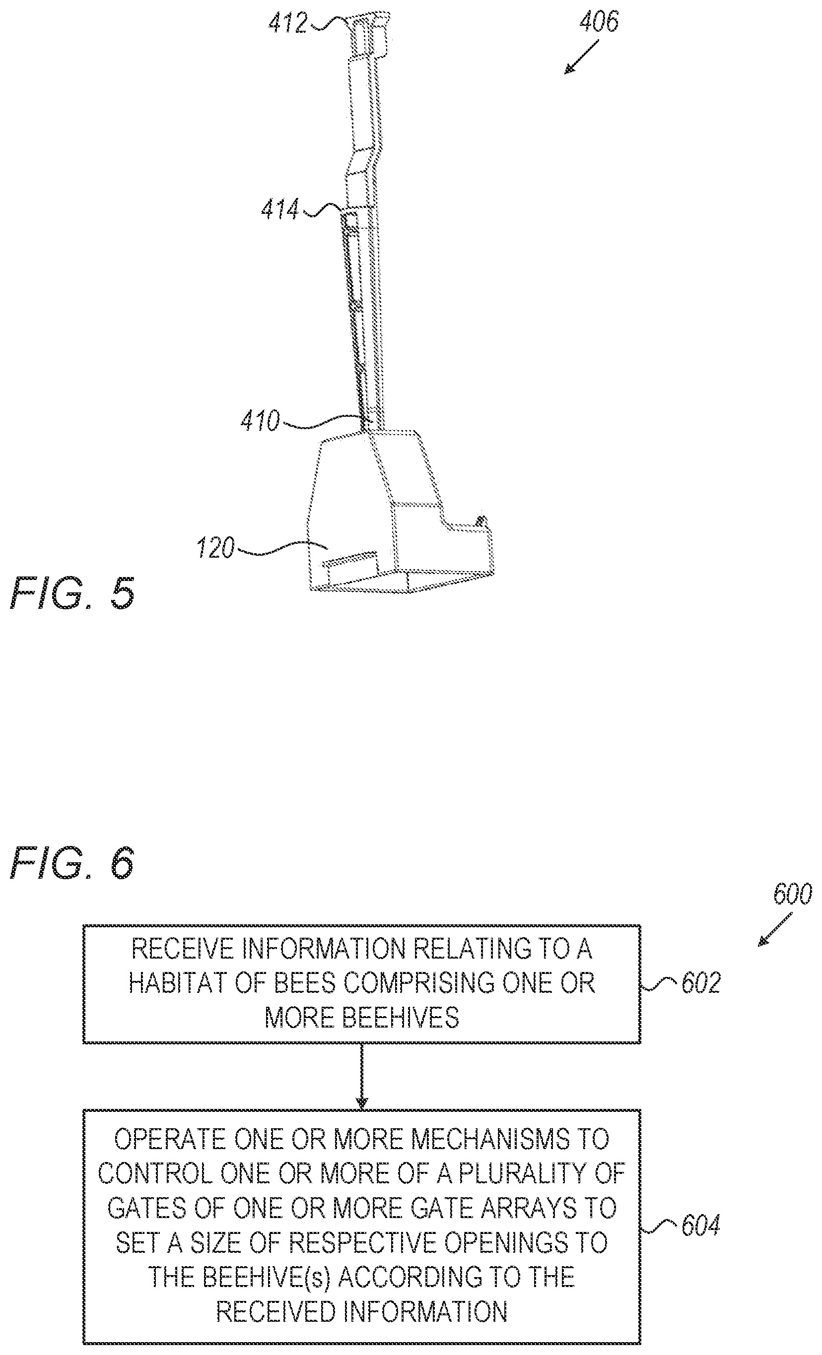Patent US12324421 Figure 6 – Array of gates in automated bee habitat