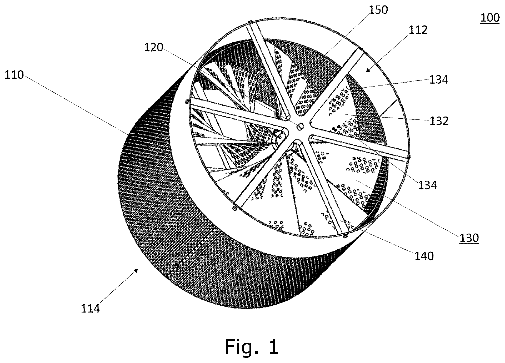 Patent US12324422 Figure 1 – Degassing device and an aquaculture system with such a degassing device