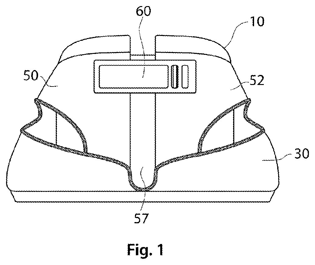 Patent US12324426 Figure 1 – Equine hoof boot