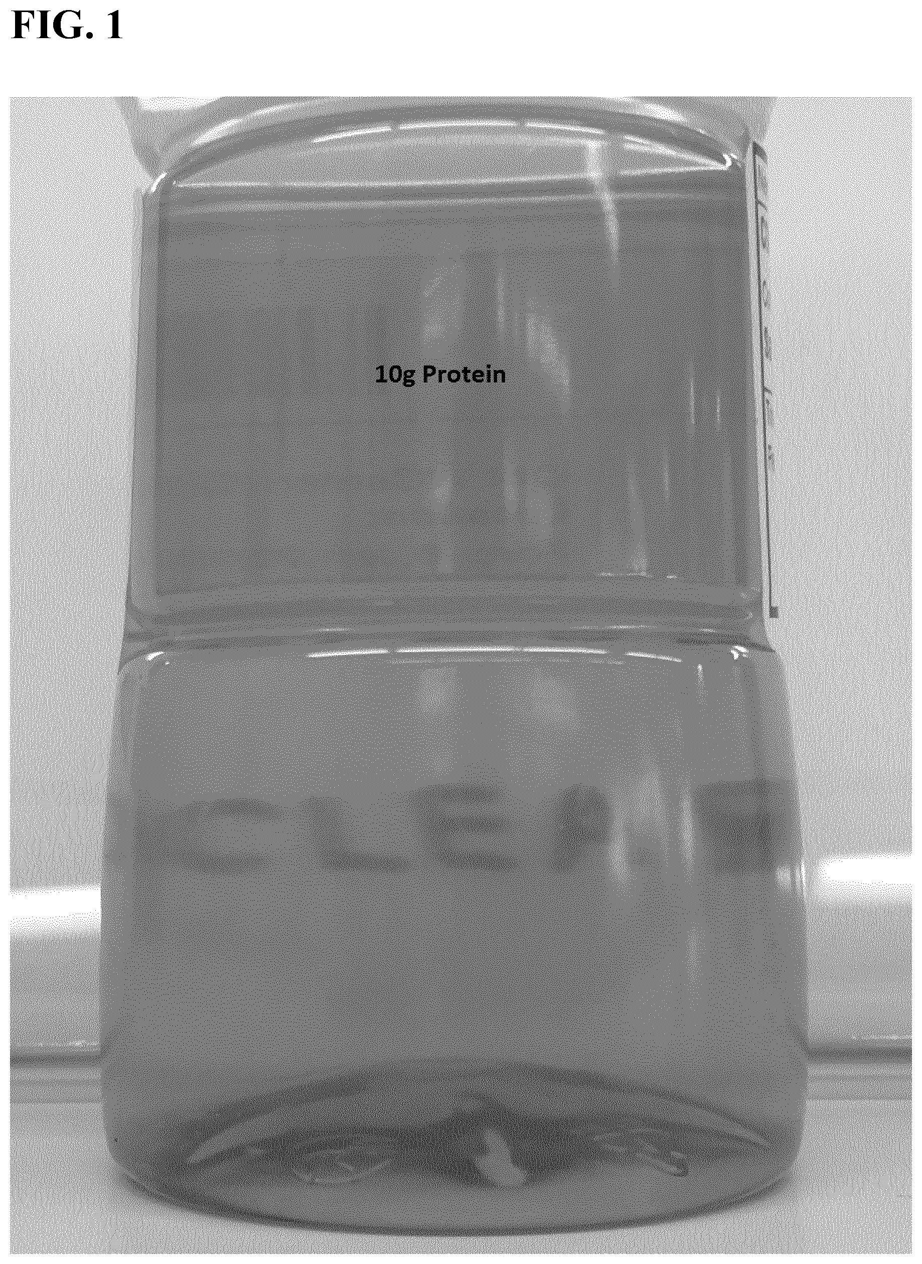 Patent US12324450 Figure 1 – Beverages having clear appearance, shelf stability, high protein, and neutral pH