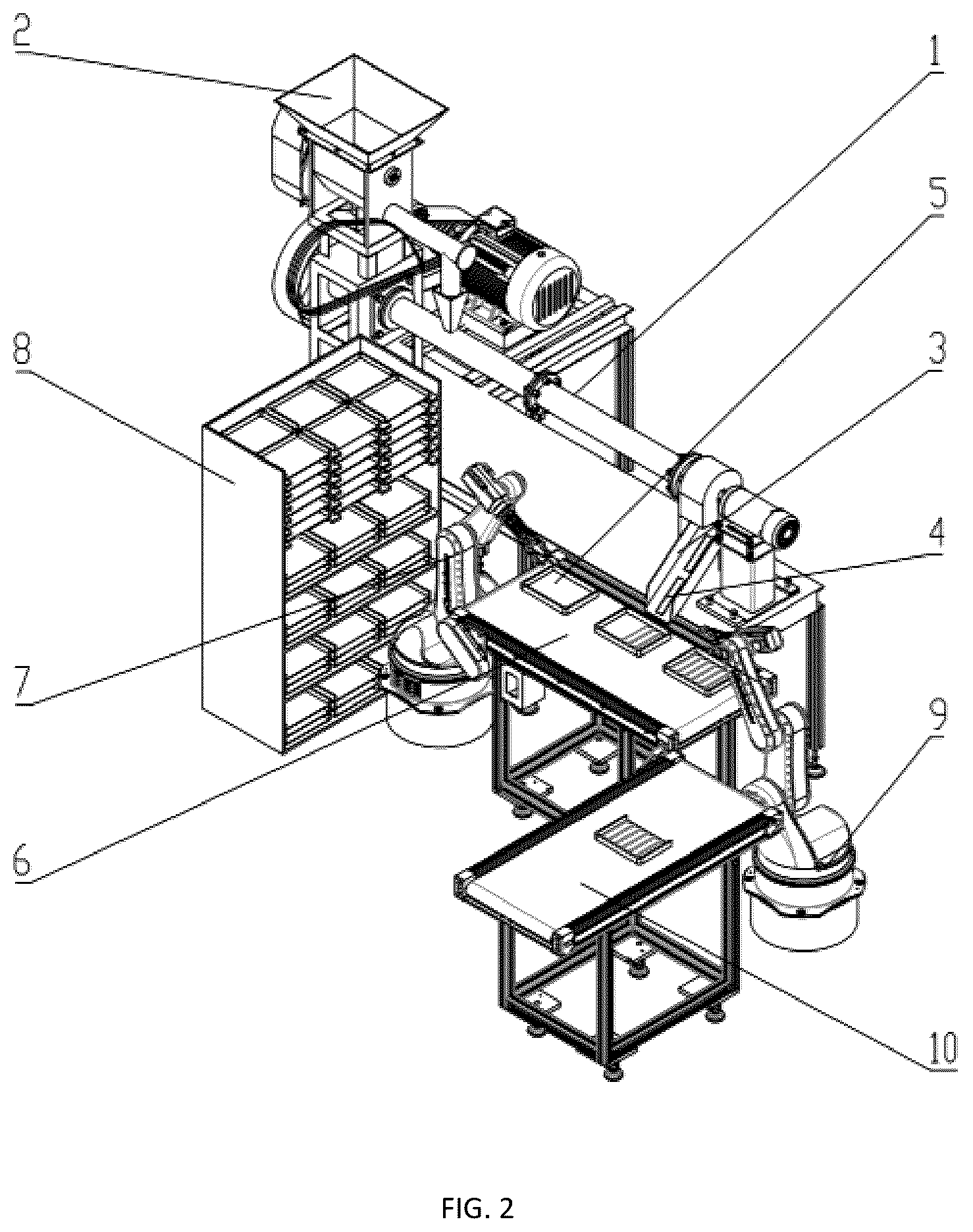 Patent US12324455 Figure 2 – Automatic production line for manufacturing and processing plant protein meat