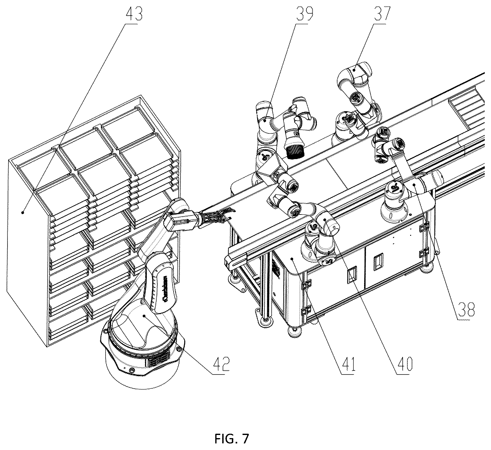 Patent US12324455 Figure 7 – Automatic production line for manufacturing and processing plant protein meat