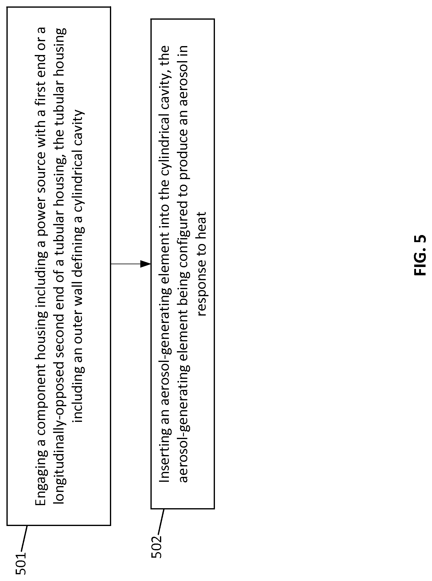 Patent US12324460 Figure 5 – Electronic smoking article including a heating apparatus implementing a solid aerosol generating source