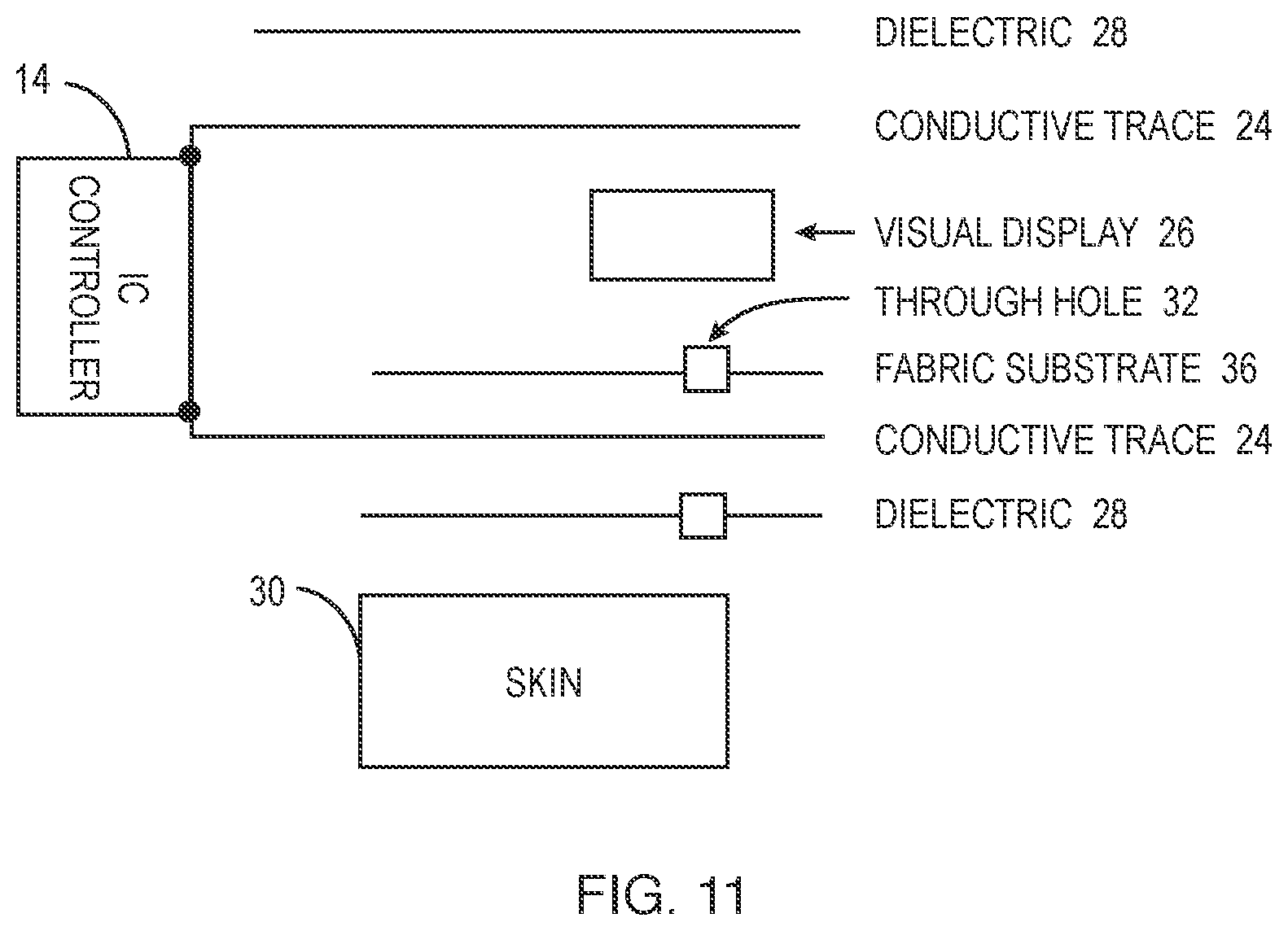 Patent US12324463 Figure 8 – Electronic garment with haptic feedback
