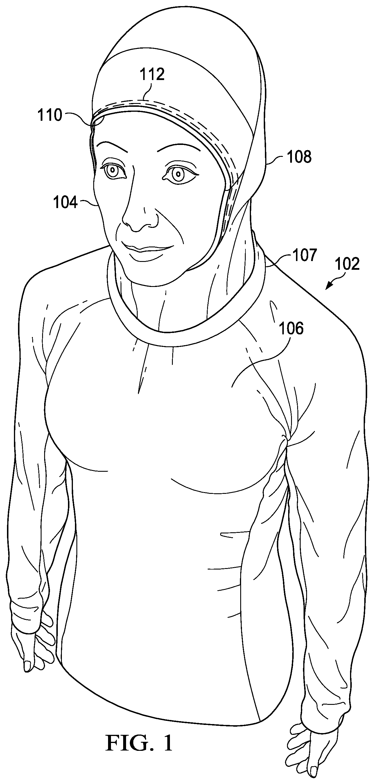 Patent US12324464 Figure 1 – Activewear garment