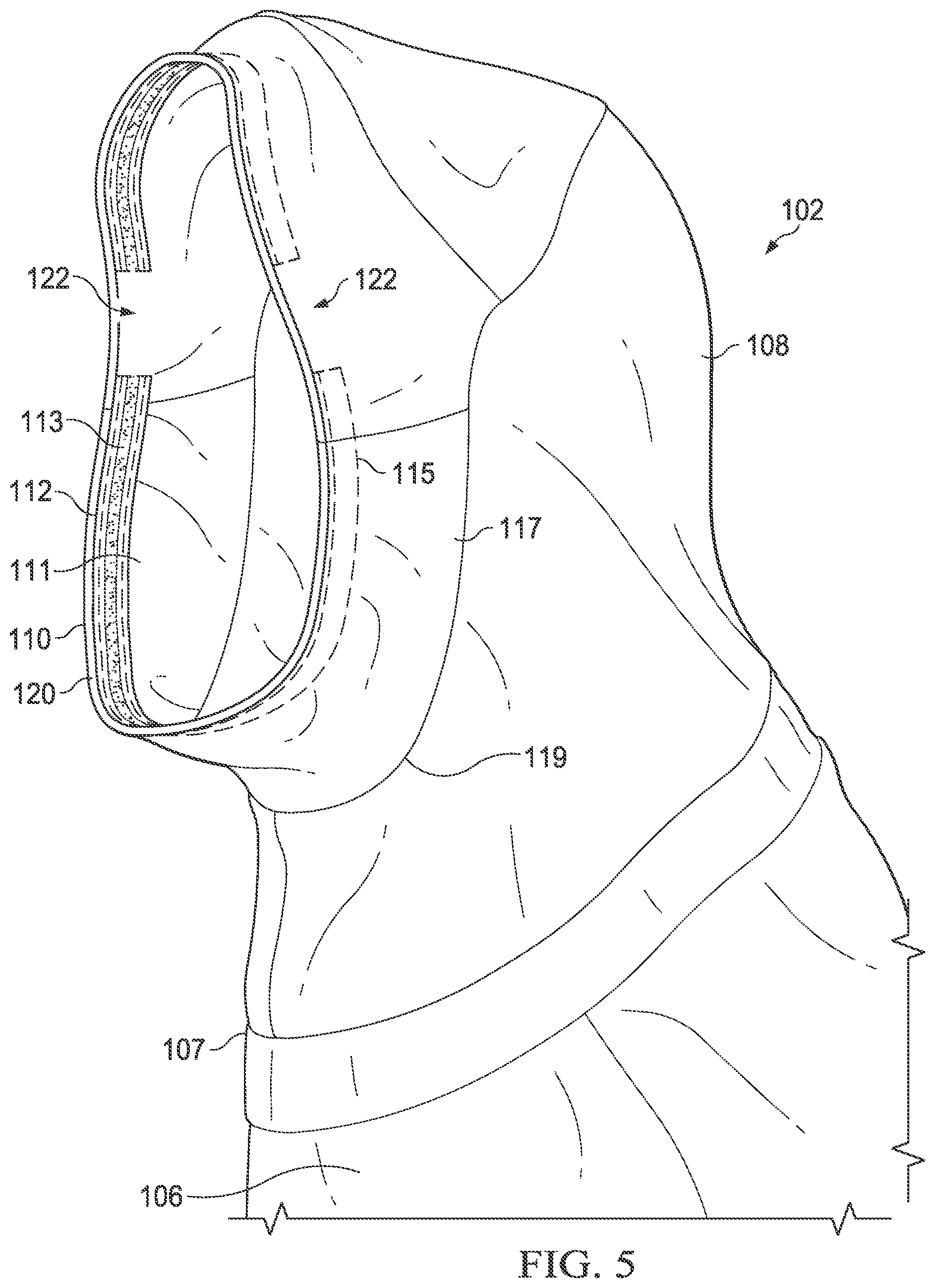 Patent US12324464 Figure 5 – Activewear garment