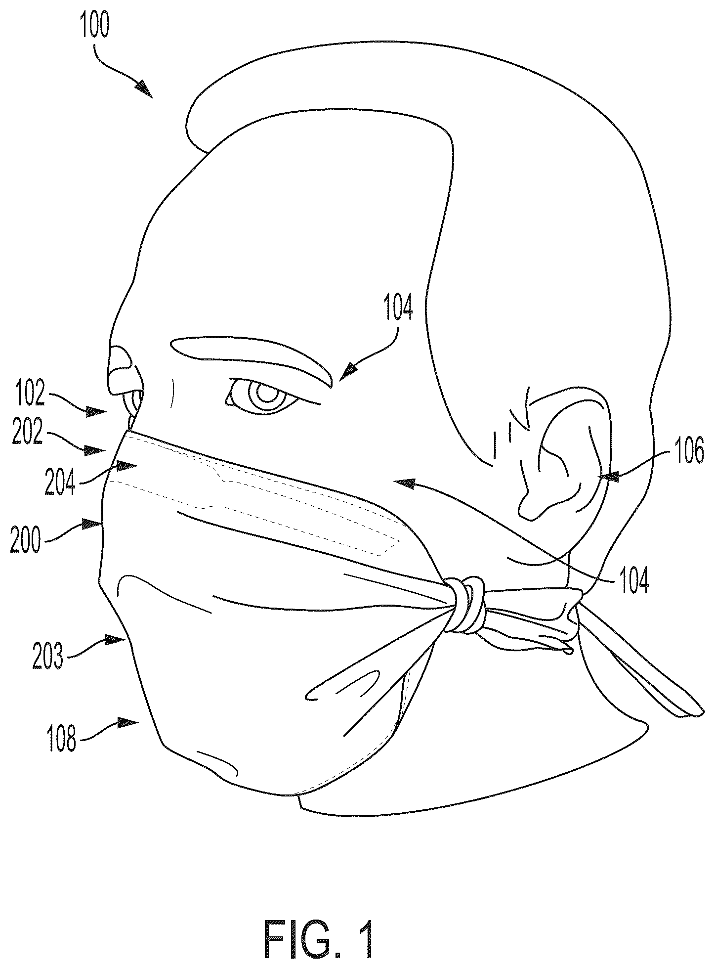 Patent US12324466 — Protective masks and methods of manufacture — Figure 1