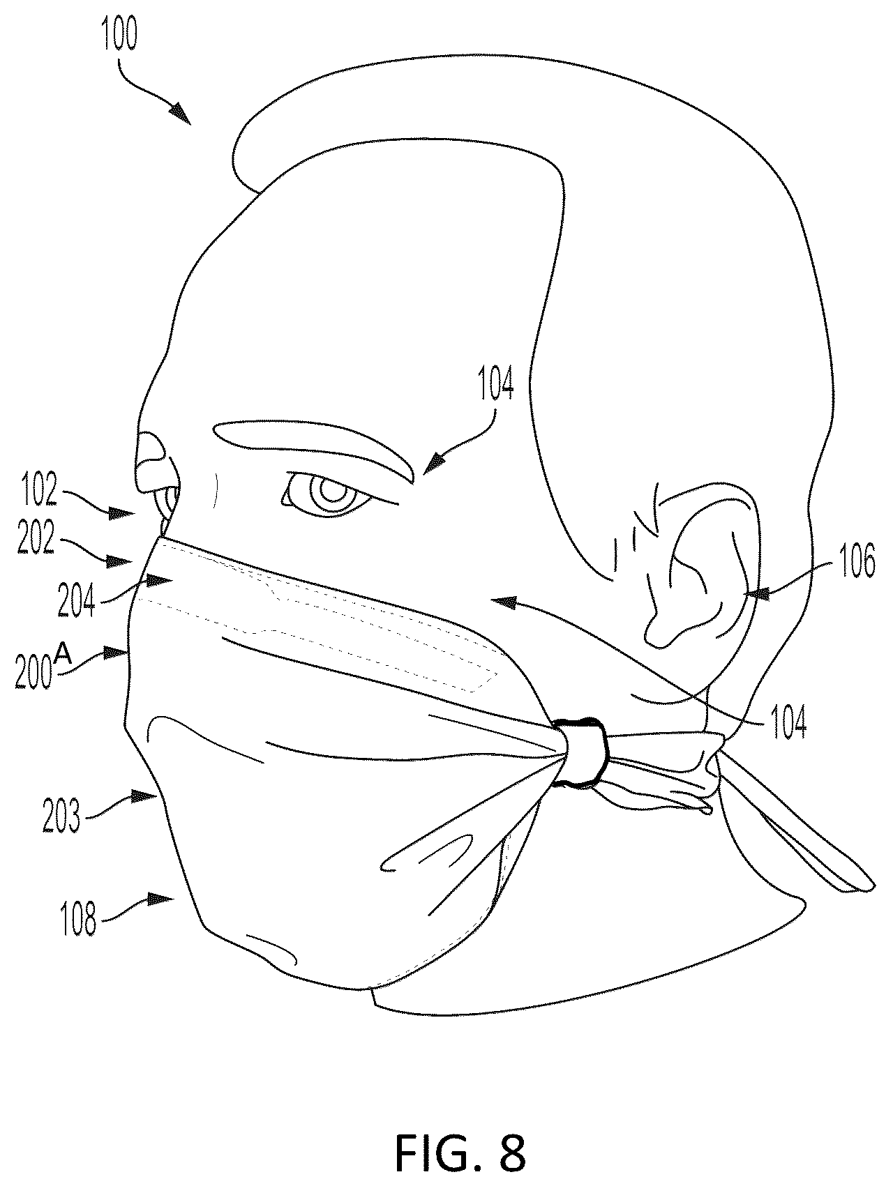 Patent US12324466 Figure 8 – Protective masks and methods of manufacture