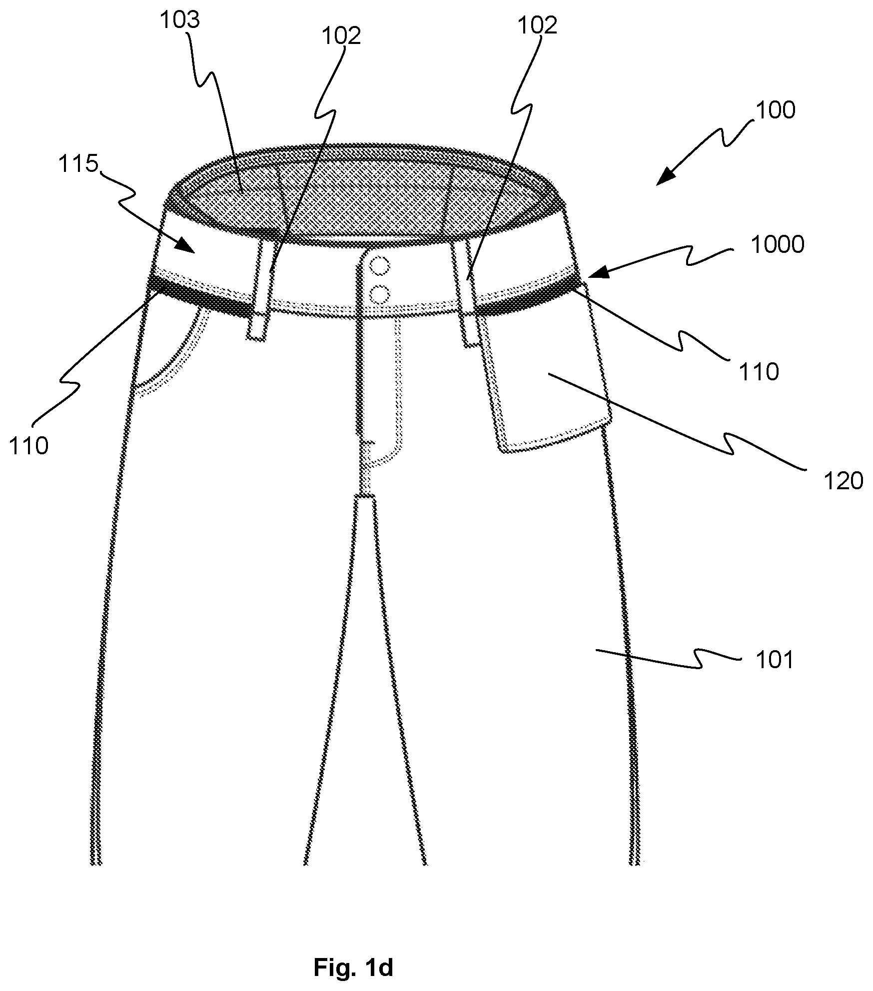 Patent US12324470 Figure 2 – Garment with adjustable attachment system