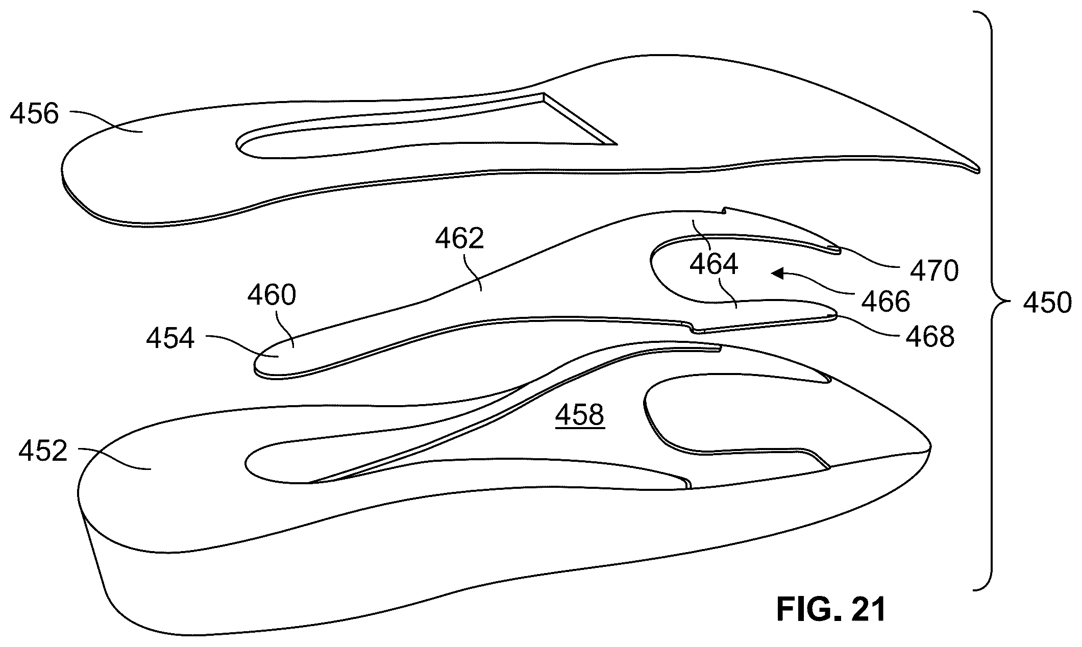 Patent US12324477 Figure 16 – Articles of footwear with support structures