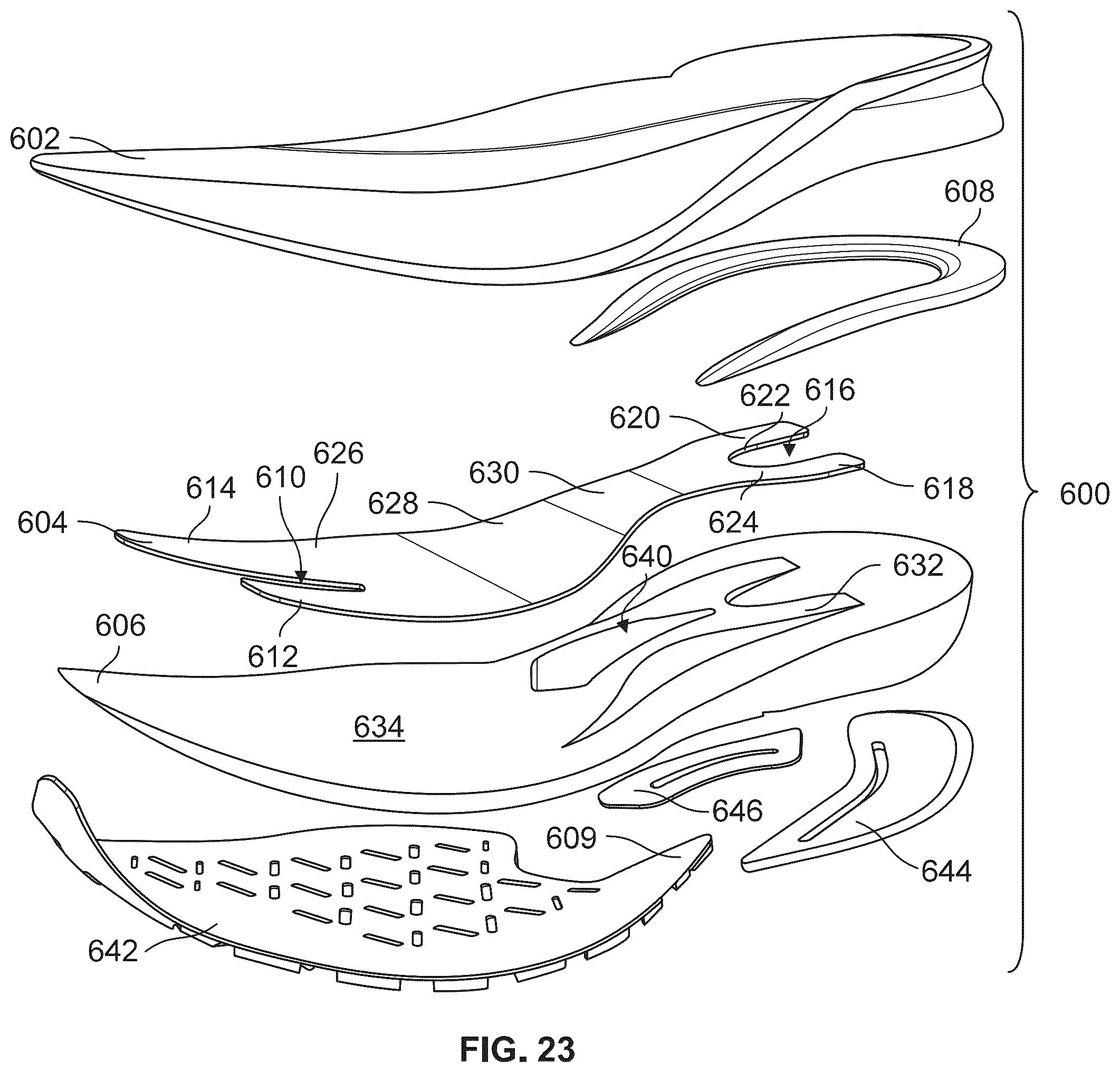 Patent US12324477 Figure 18 – Articles of footwear with support structures