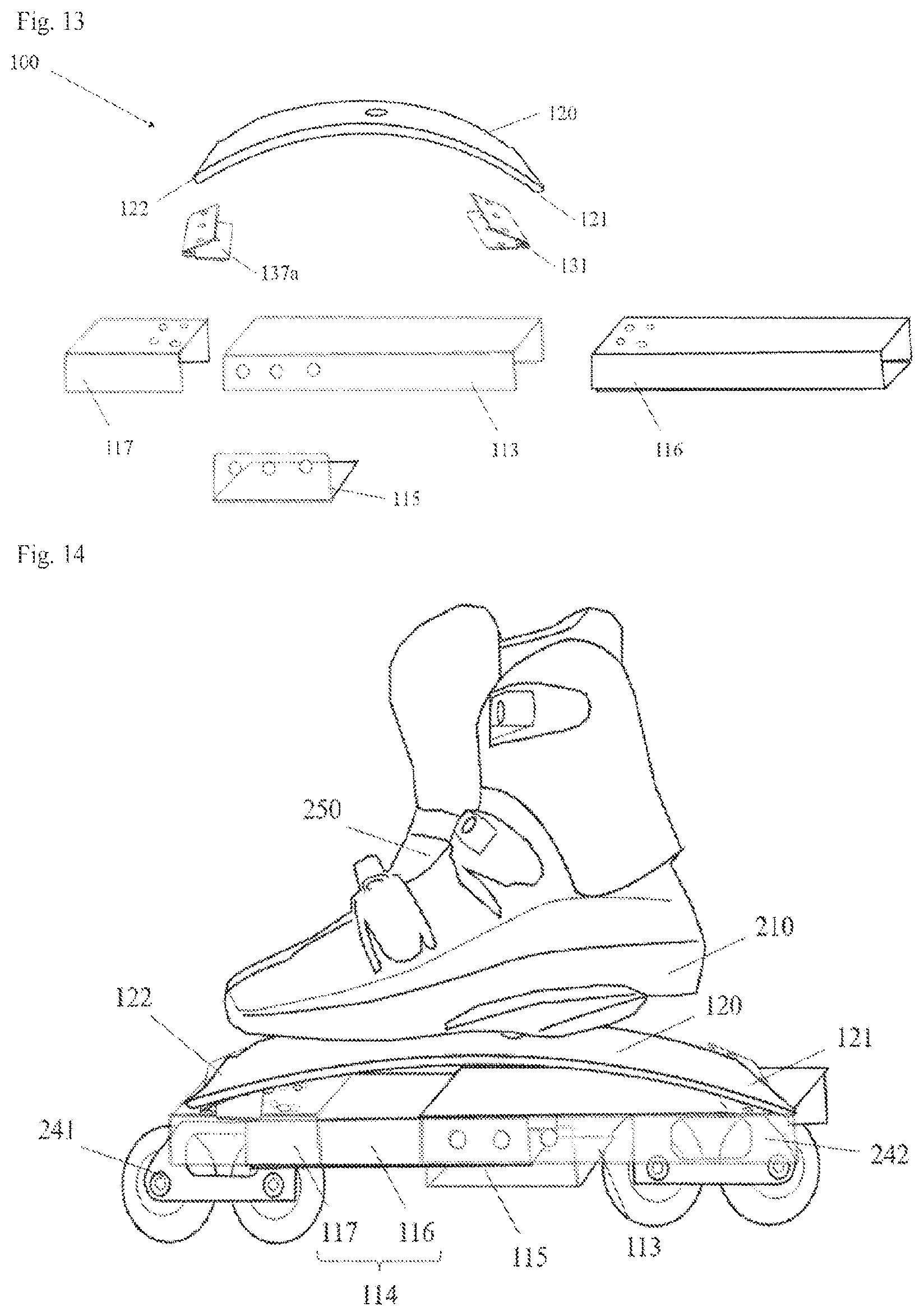 Patent US12324478 Figure 7 – Translatable damping system for item, with leaf spring