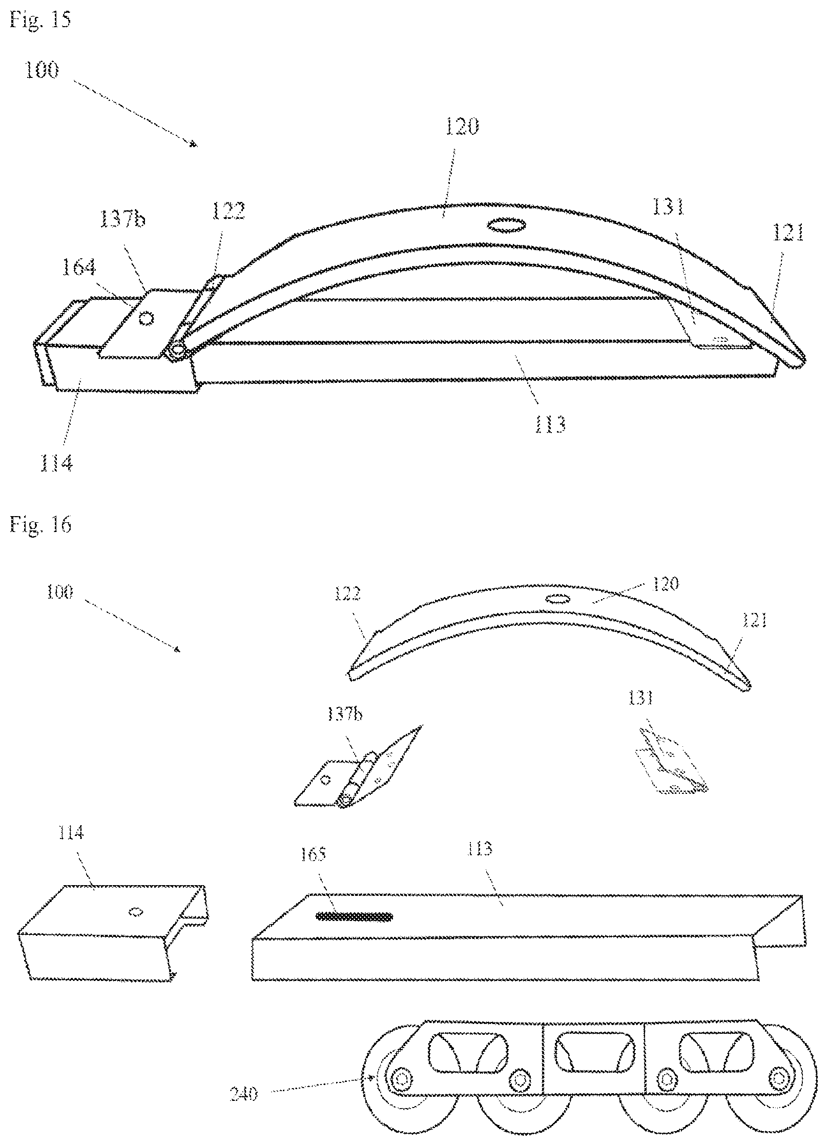 Patent US12324478 Figure 8 – Translatable damping system for item, with leaf spring