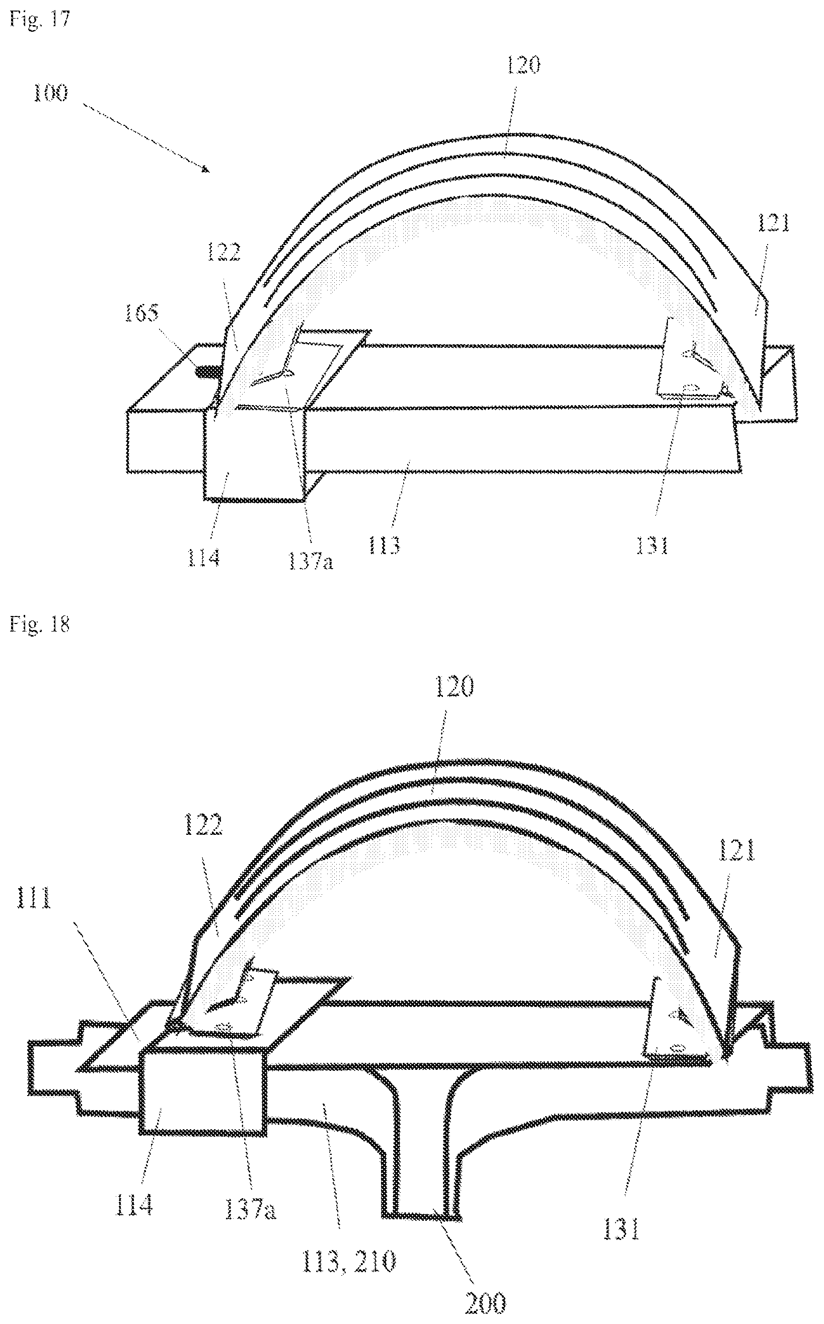 Patent US12324478 Figure 9 – Translatable damping system for item, with leaf spring