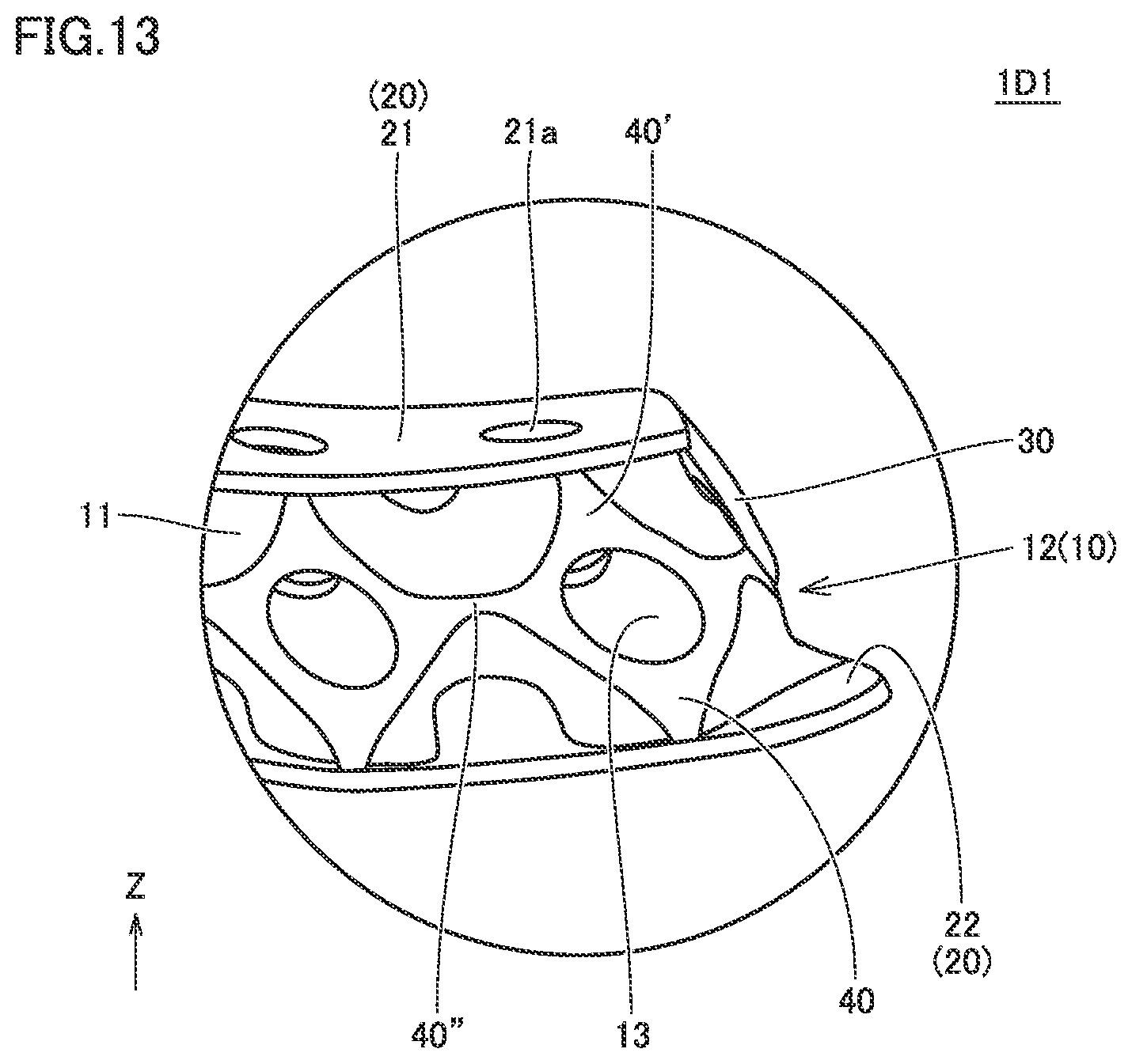 Patent US12324479 Figure 13 – Shock absorber, shoe sole, and shoe