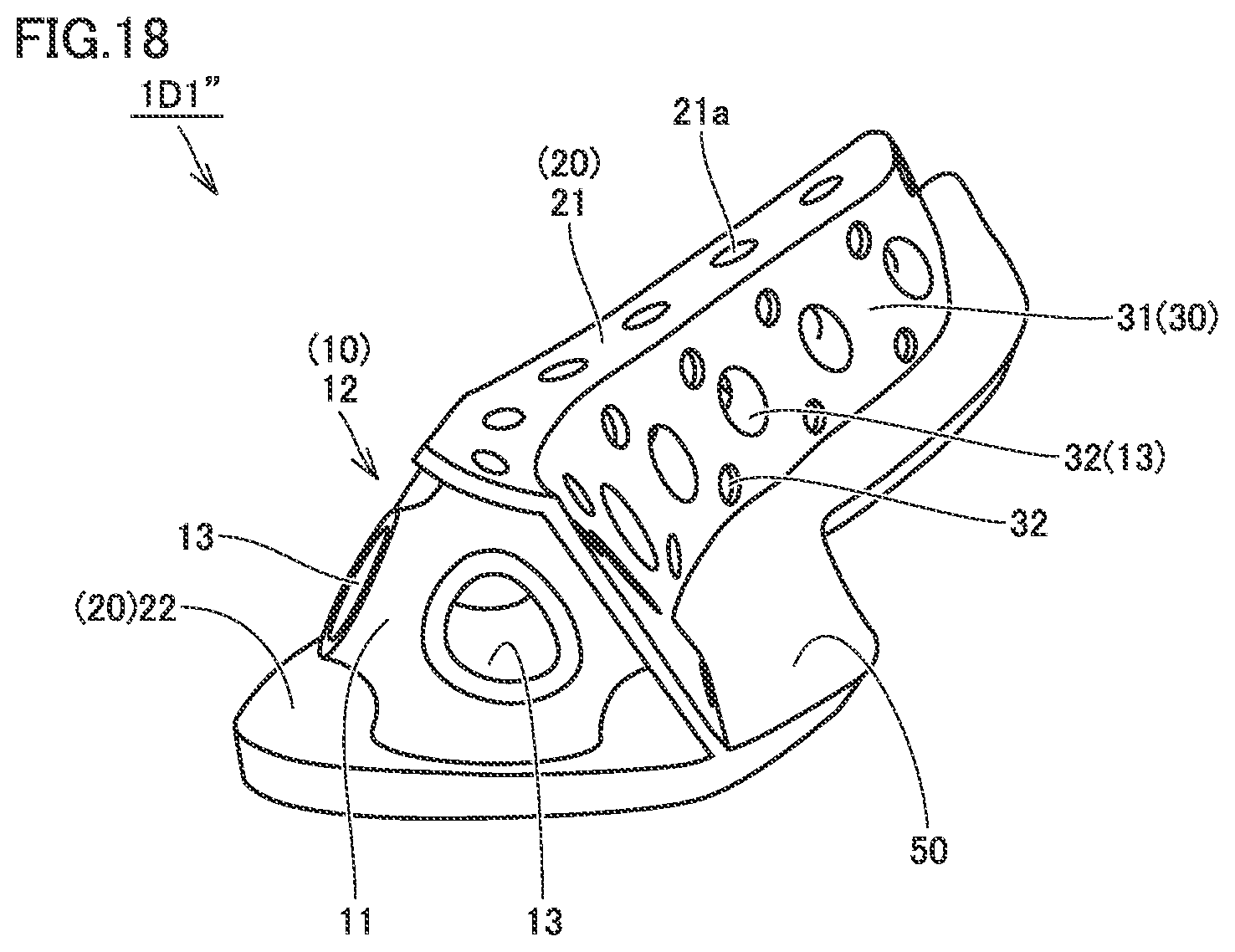 Patent US12324479 Figure 17 – Shock absorber, shoe sole, and shoe