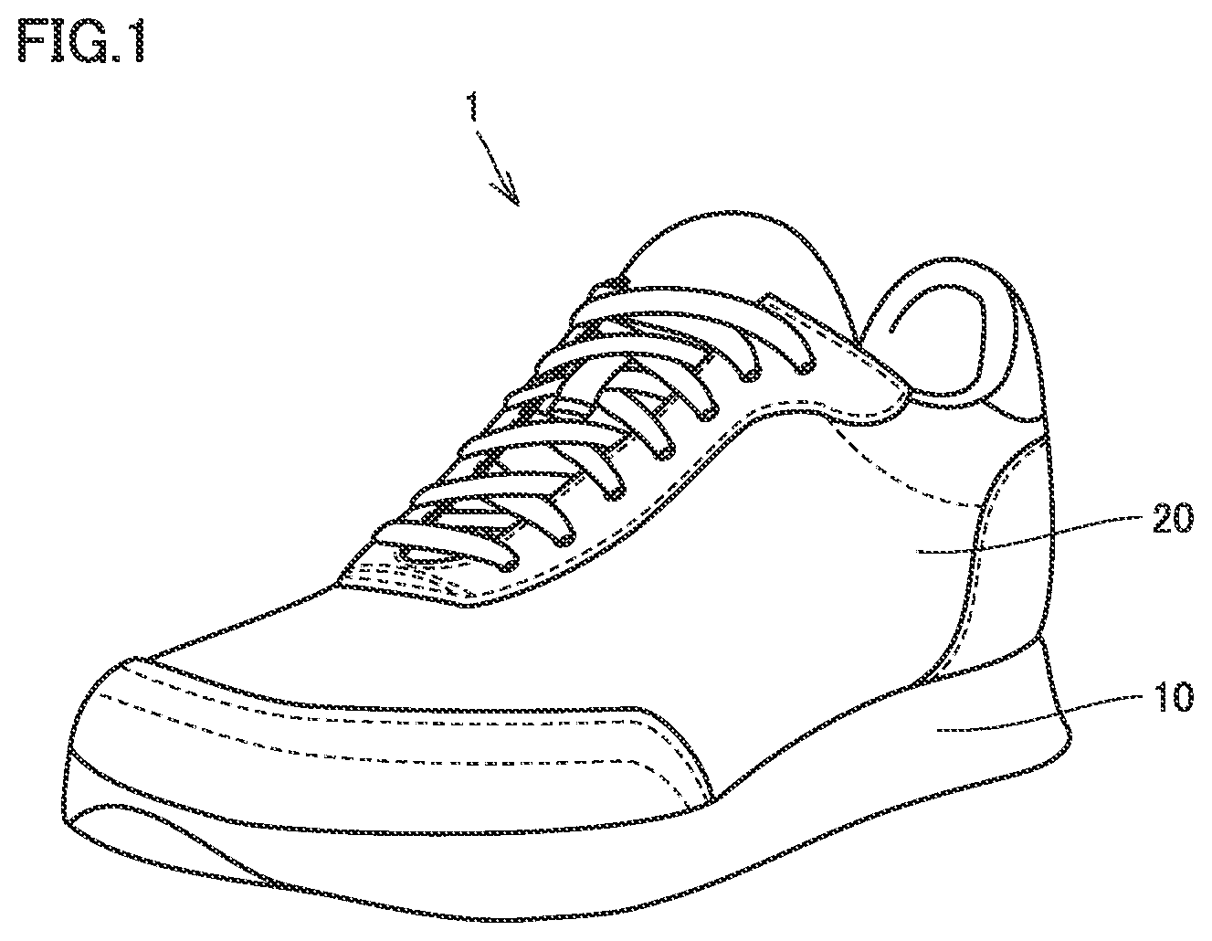 Patent US12324480 Figure 1 – Sole and footwear