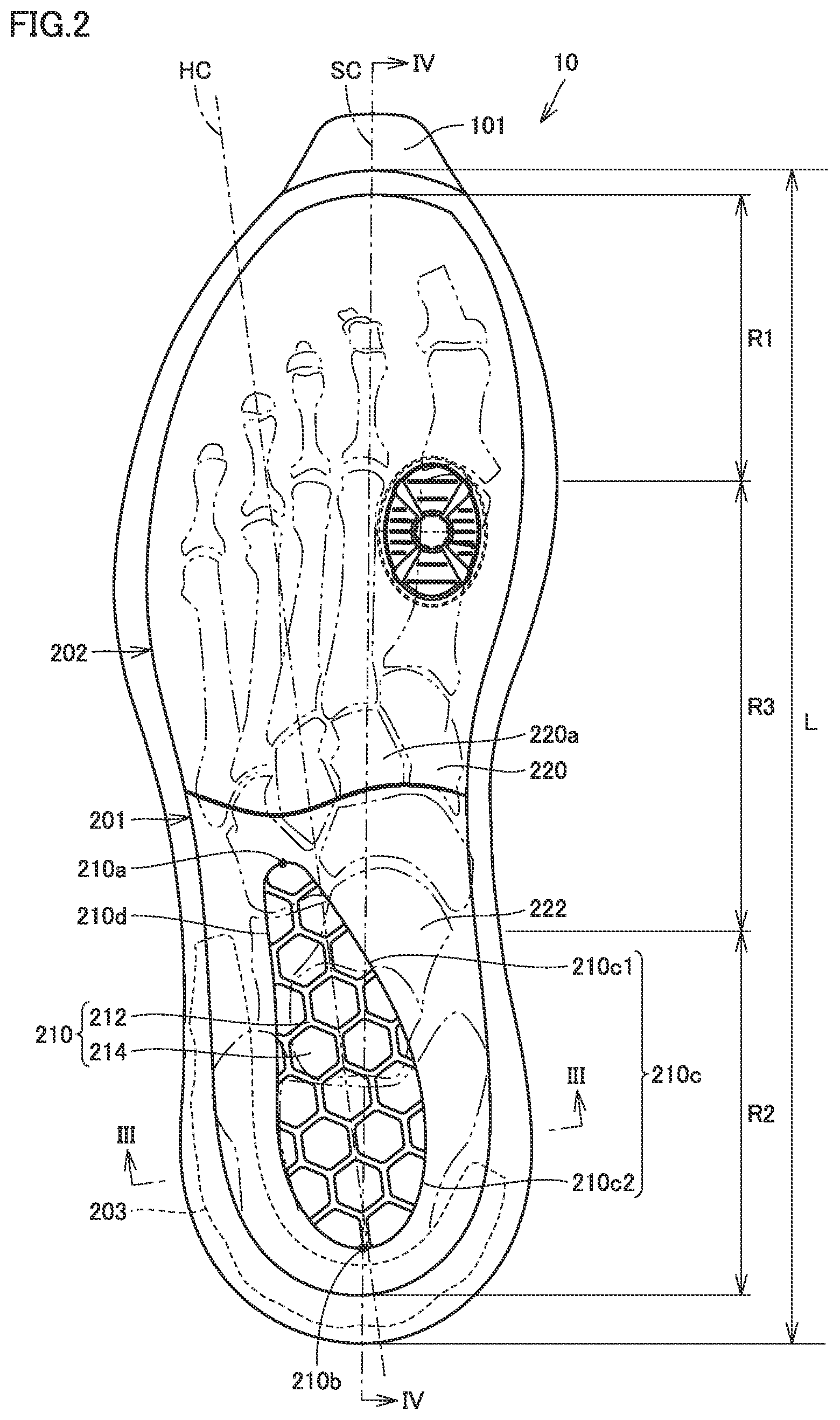 Patent US12324480 Figure 2 – Sole and footwear