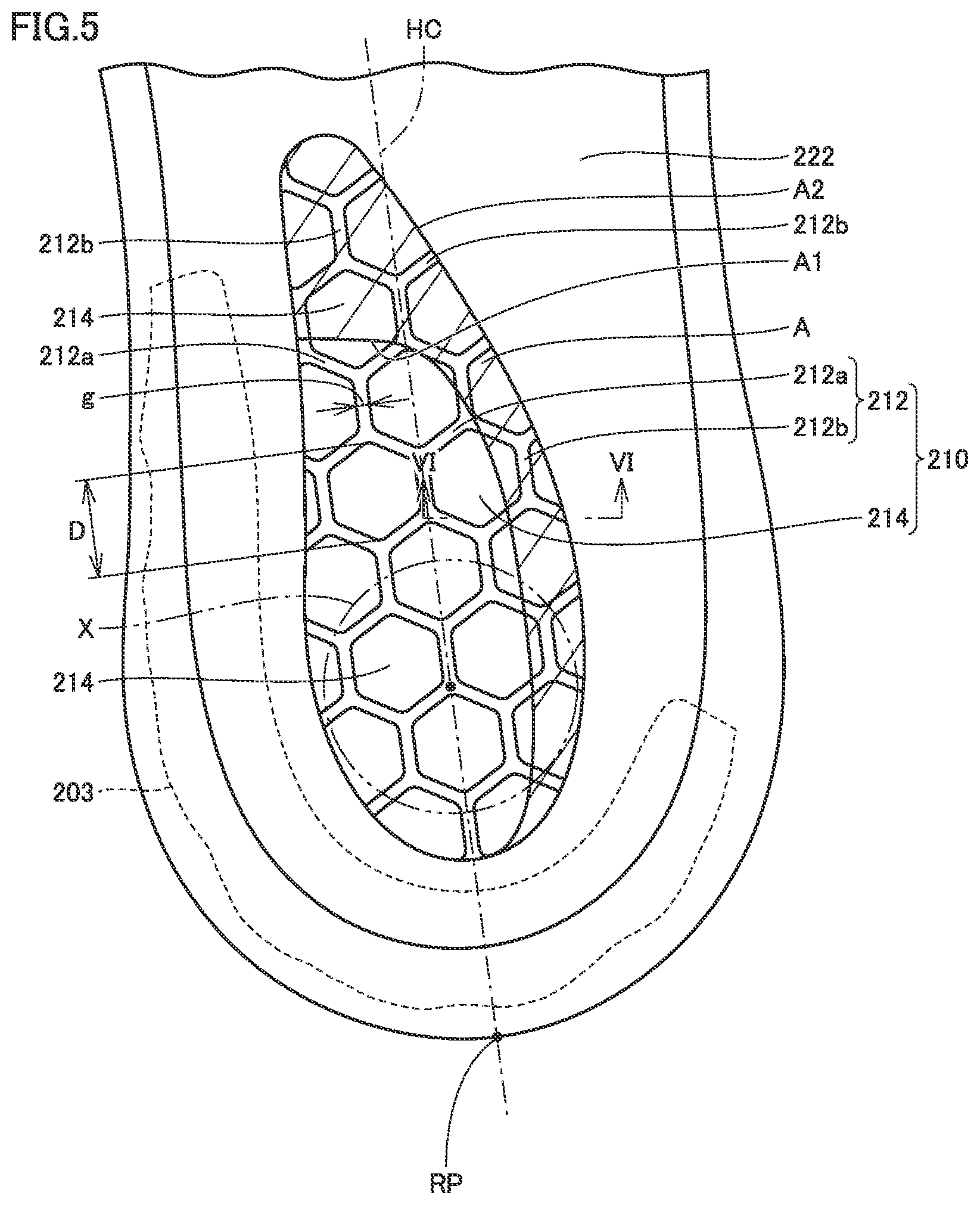 Patent US12324480 Figure 5 – Sole and footwear