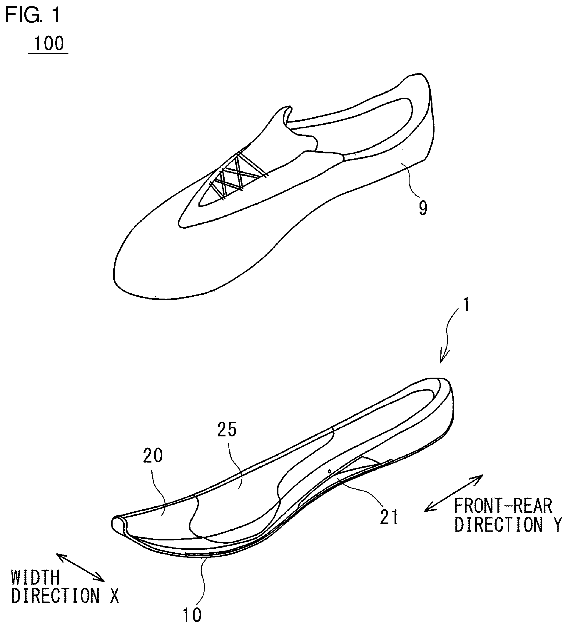 Patent US12324485 Figure 1 – Shoe