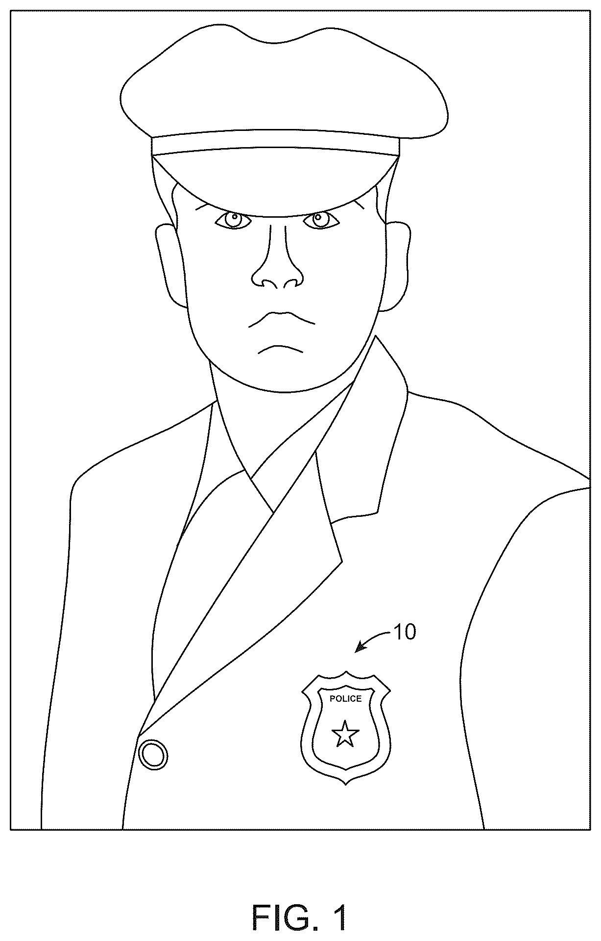 Patent US12324490 Figure 1 – Uniform badge attachment device