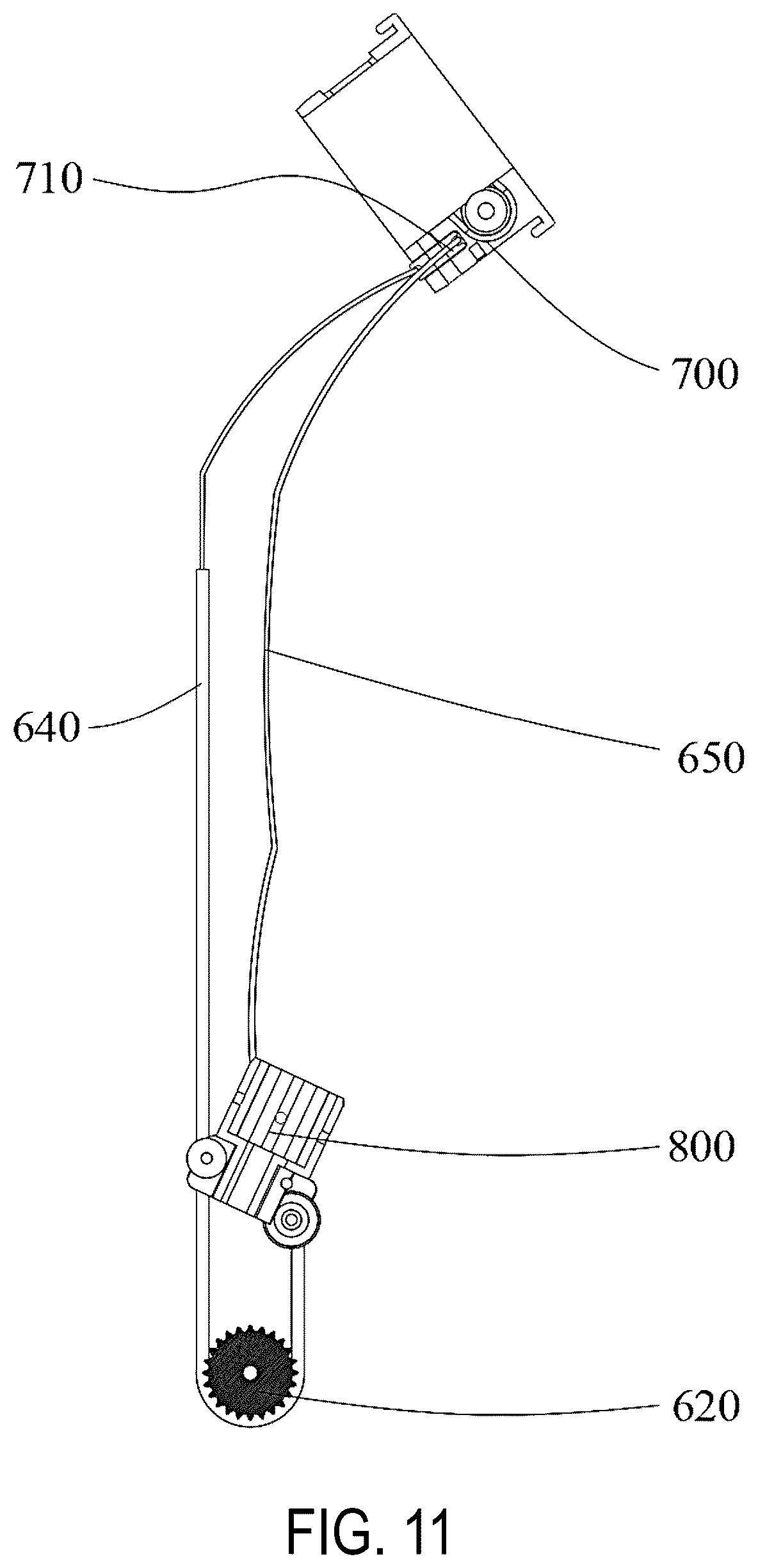 Patent US12324492 Figure 8 – Curved pipe umbrella with structure for adjusting inclination angle of umbrella body