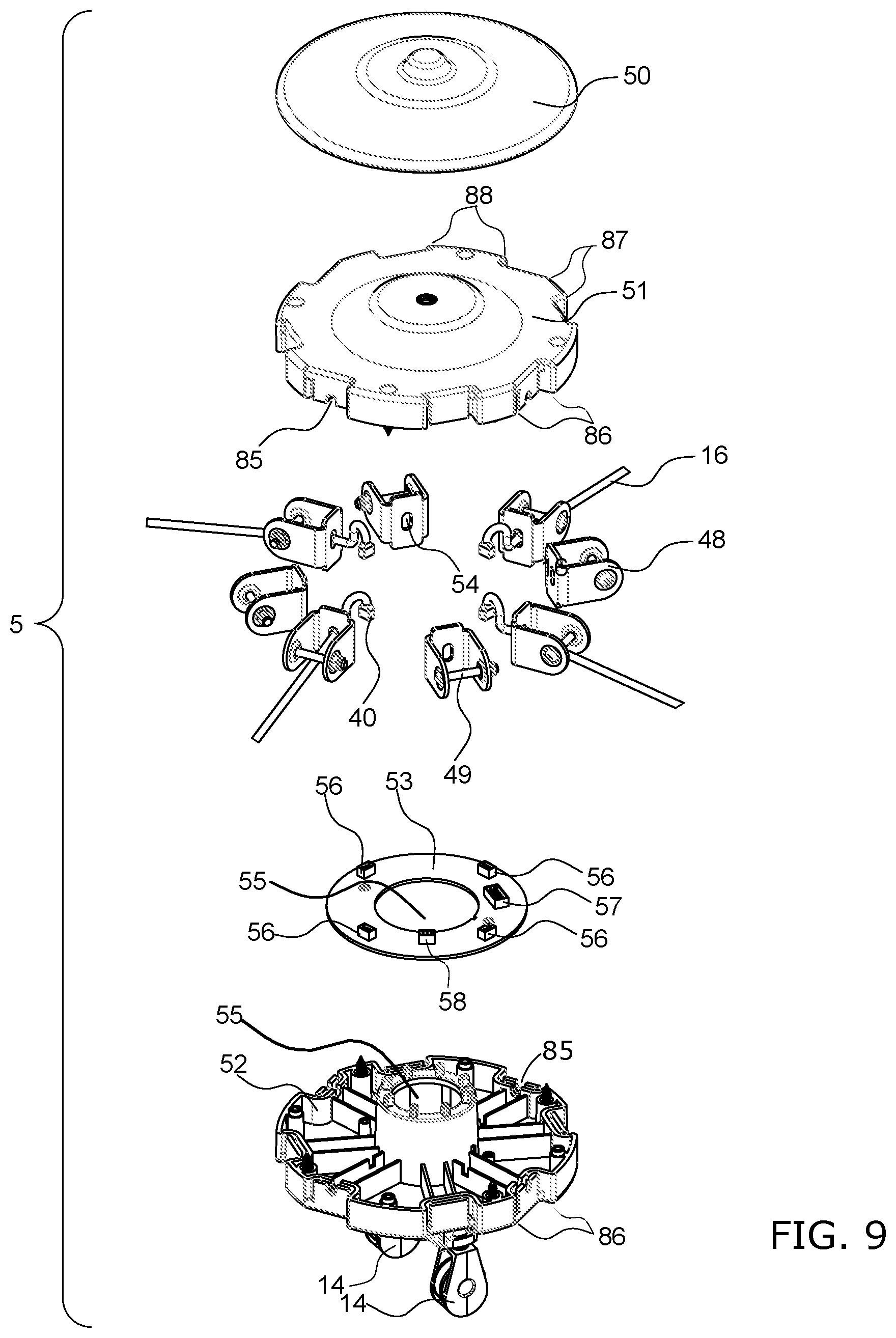 Patent US12324493 Figure 10 – Parasol fan, systems, and assemblies