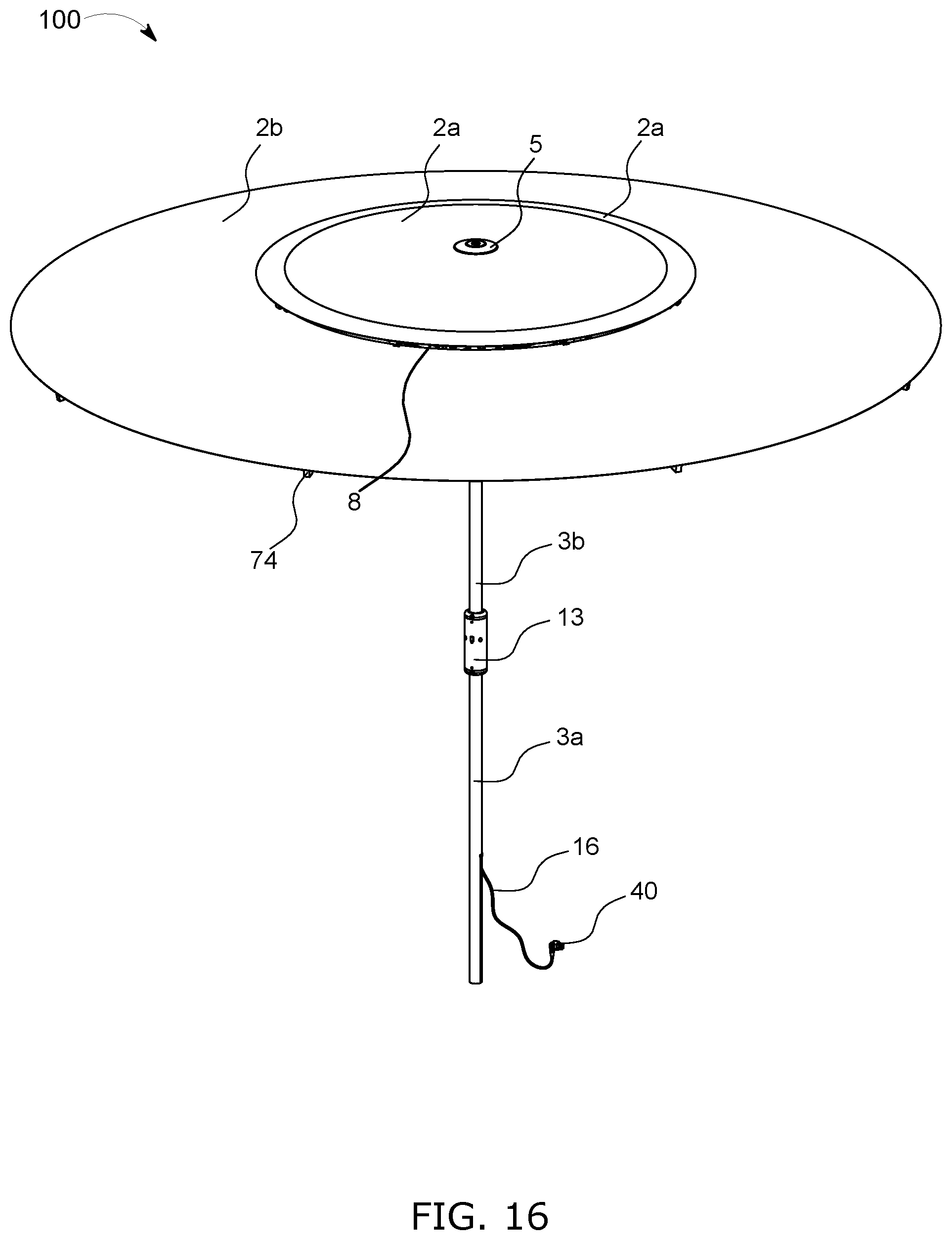 Patent US12324493 Figure 17 – Parasol fan, systems, and assemblies
