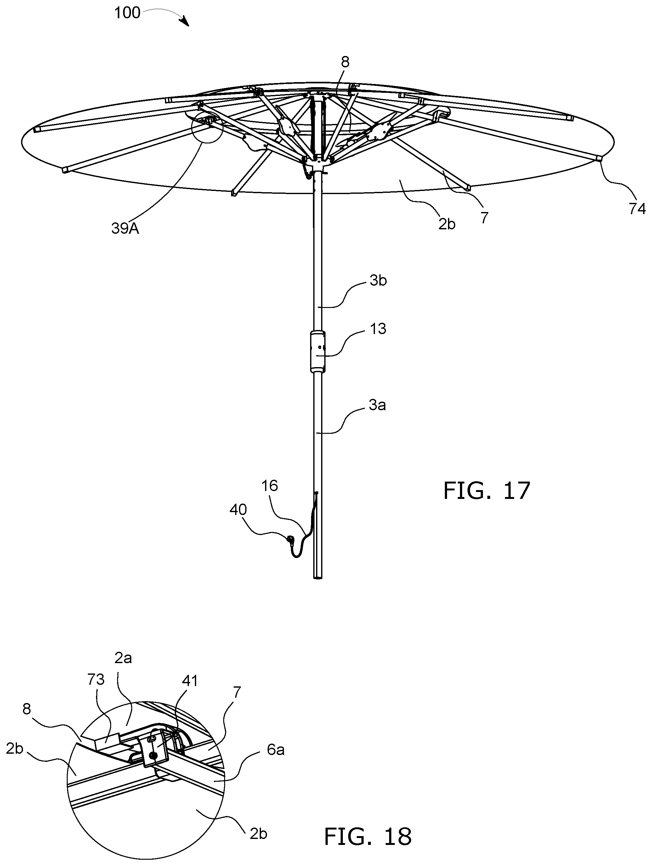 Patent US12324493 Figure 18 – Parasol fan, systems, and assemblies