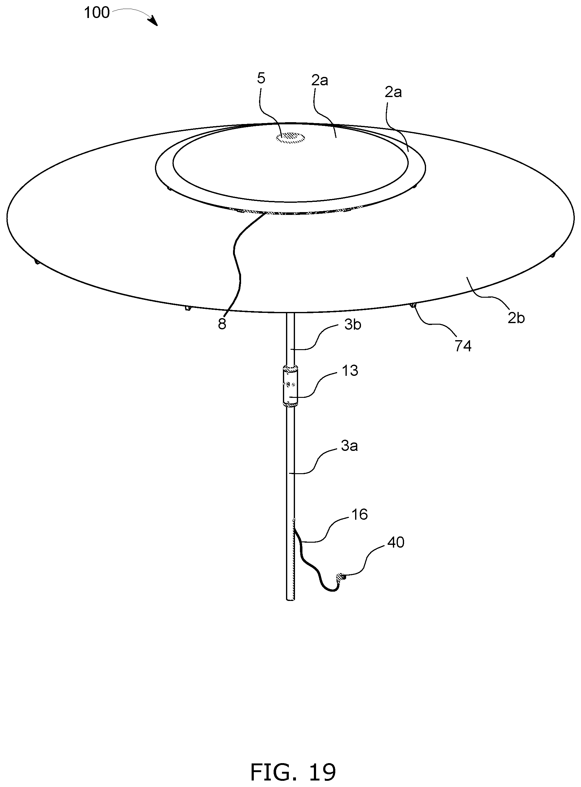 Patent US12324493 Figure 19 – Parasol fan, systems, and assemblies