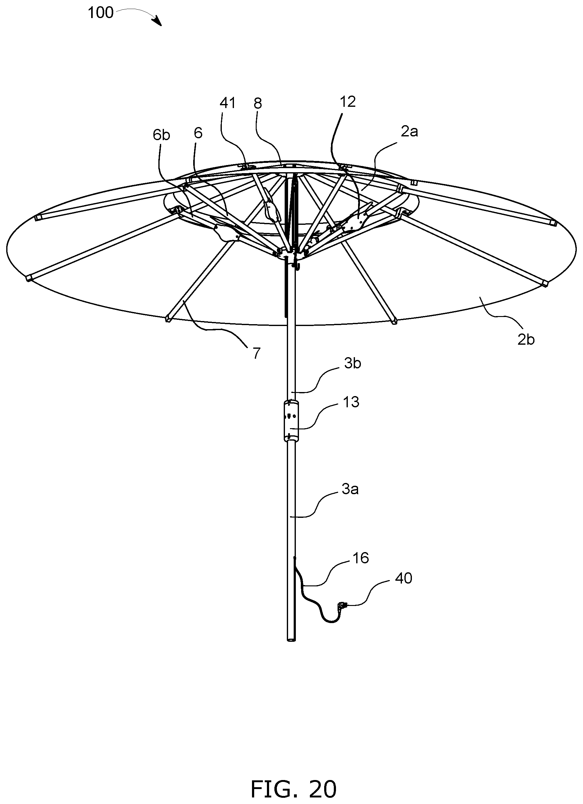 Patent US12324493 Figure 20 – Parasol fan, systems, and assemblies