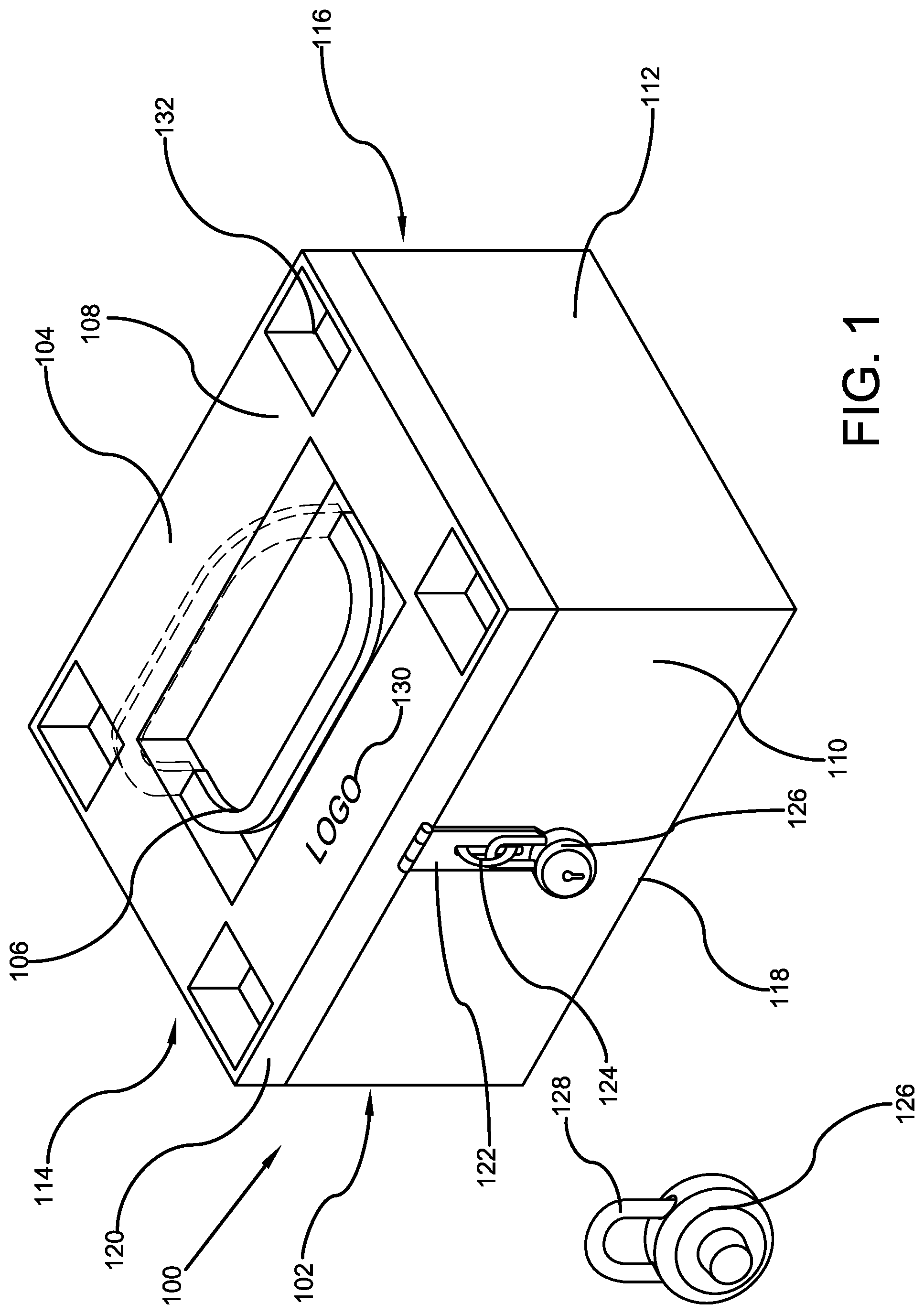 Patent US12324495 Figure 1 – Lockable secure lunchbox